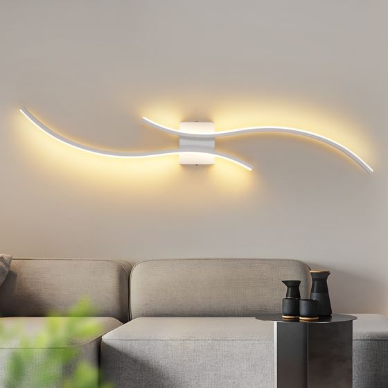 NETTLIFE Sisä-LED-seinävalaisin - 14 W Eteisvalaisin 100 CM Valkoinen Portaikovalaisin Moderni Aaltokuvio 3000K