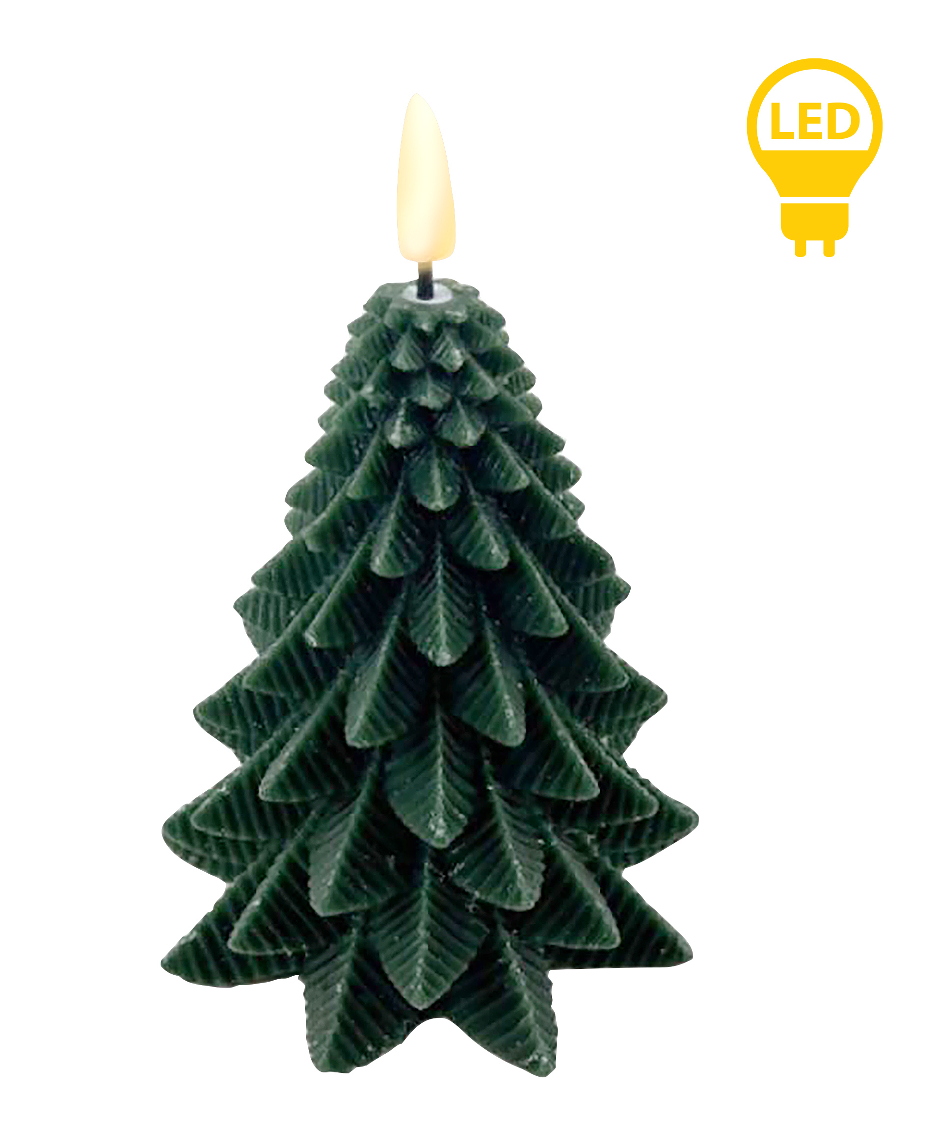 LED-kynttilä muovi Nikolao Choinka 11x11x15 vihreä 1kpl