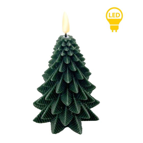 LED-kynttilä muovi Nikolao Choinka 11x11x15 vihreä 1kpl