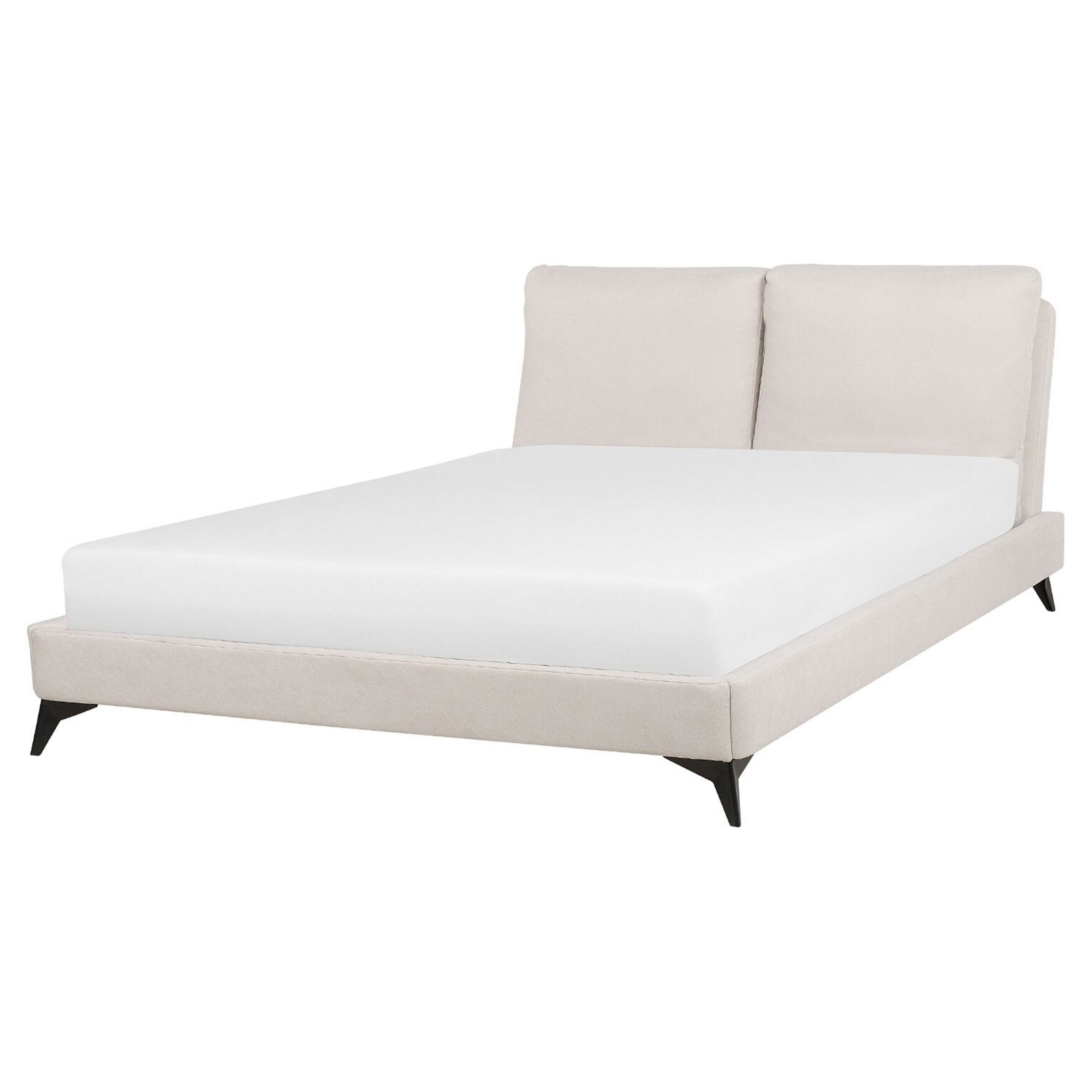 Sänky chenille MELLE 160 x 200 cm Vaaleanbeige