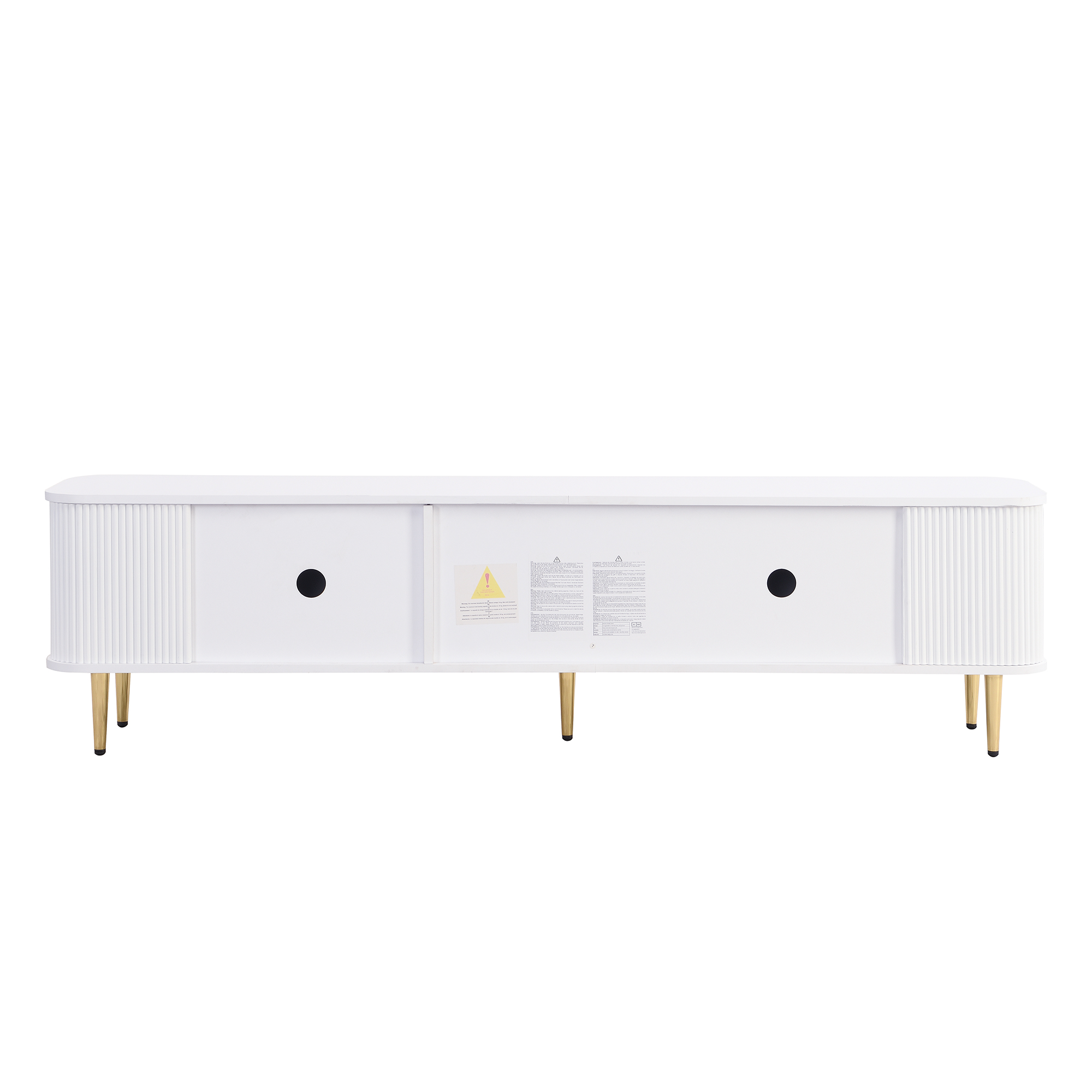 TV-taso 170x34x45 cm valkoinen MDF säilytyksellä ja liukuovilla