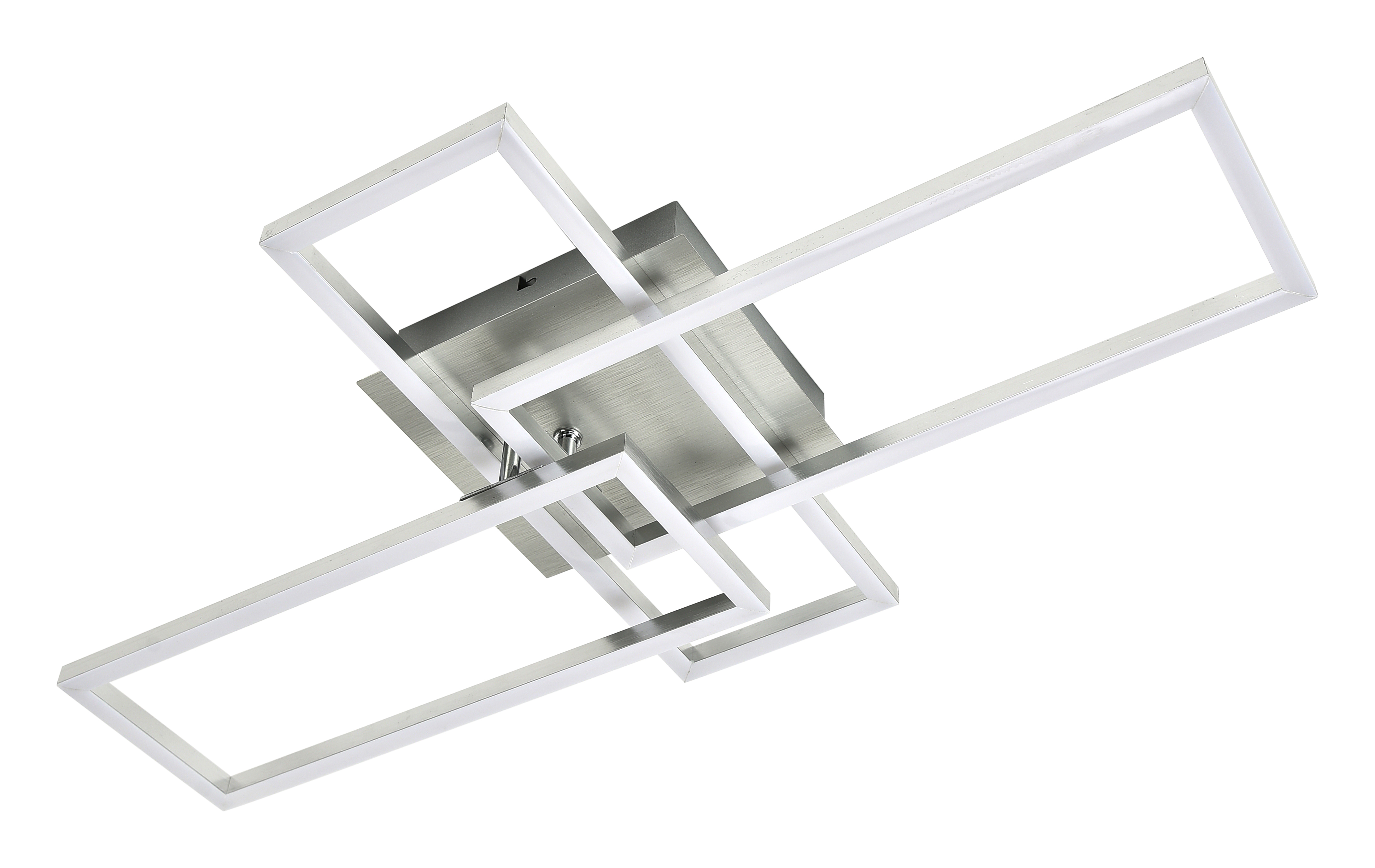 NETTLIFE LED-kattovalaisin makuuhuoneeseen, hopeanvärinen, himmennettävä, 64 cm, 36 W, geometrinen, olohuone, kaukosäädin