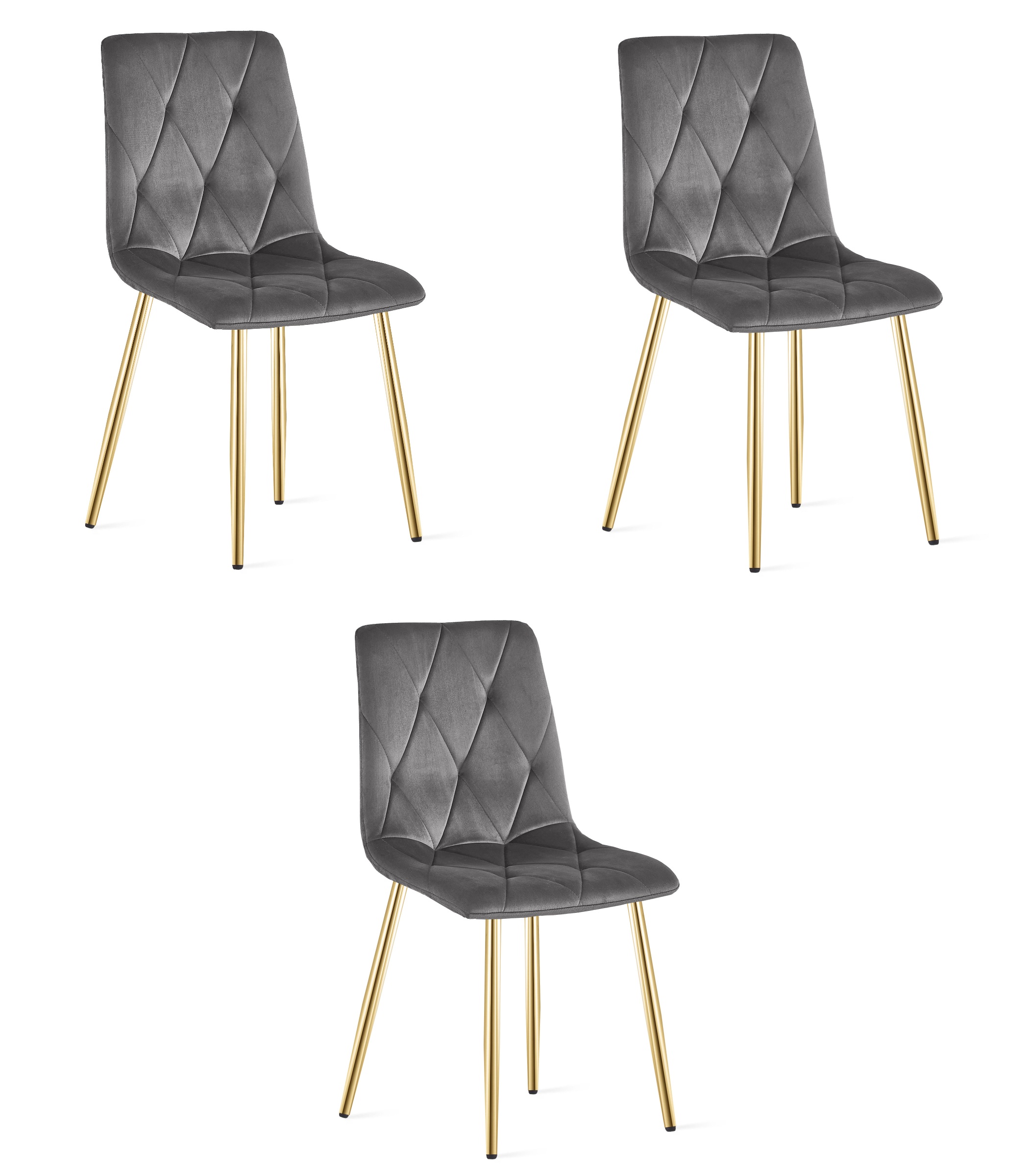 LIBRA-tuoli, tummanharmaa sametti, kullanväriset jalat (3 kpl)