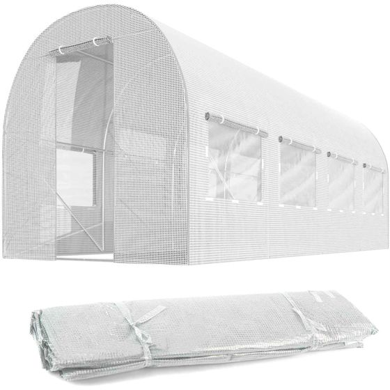 Plonos 2x4,5m (9m2) valkoinen puutarhatunnelin peite