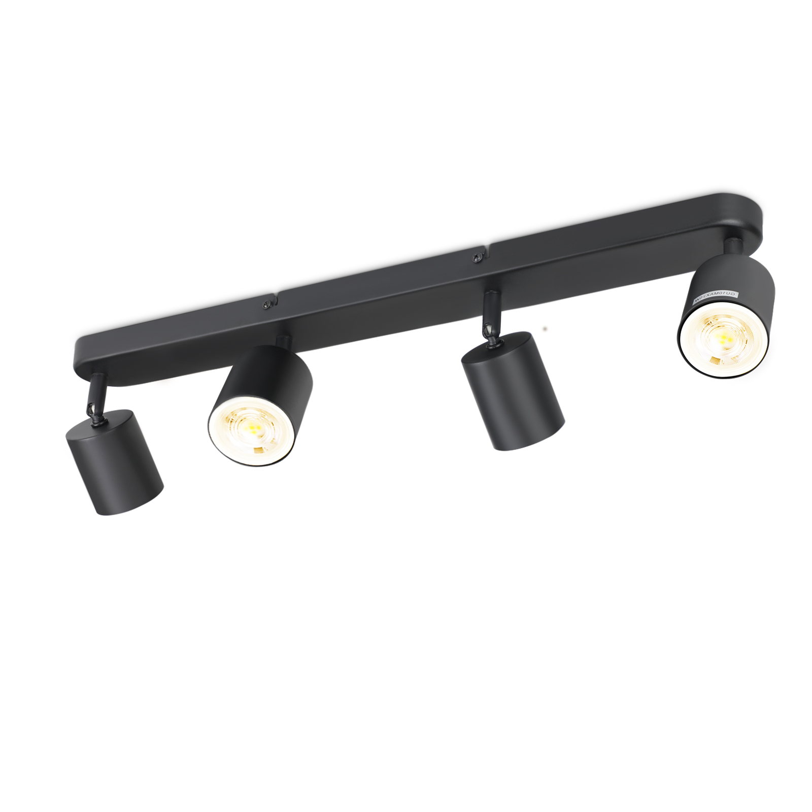 NETTLIFE 4 kohdevaloa GU10 max. 25w musta LED-kattovalaisin olohuoneeseen 350° säädettävä kohdevalo eteiseen makuuhuoneeseen