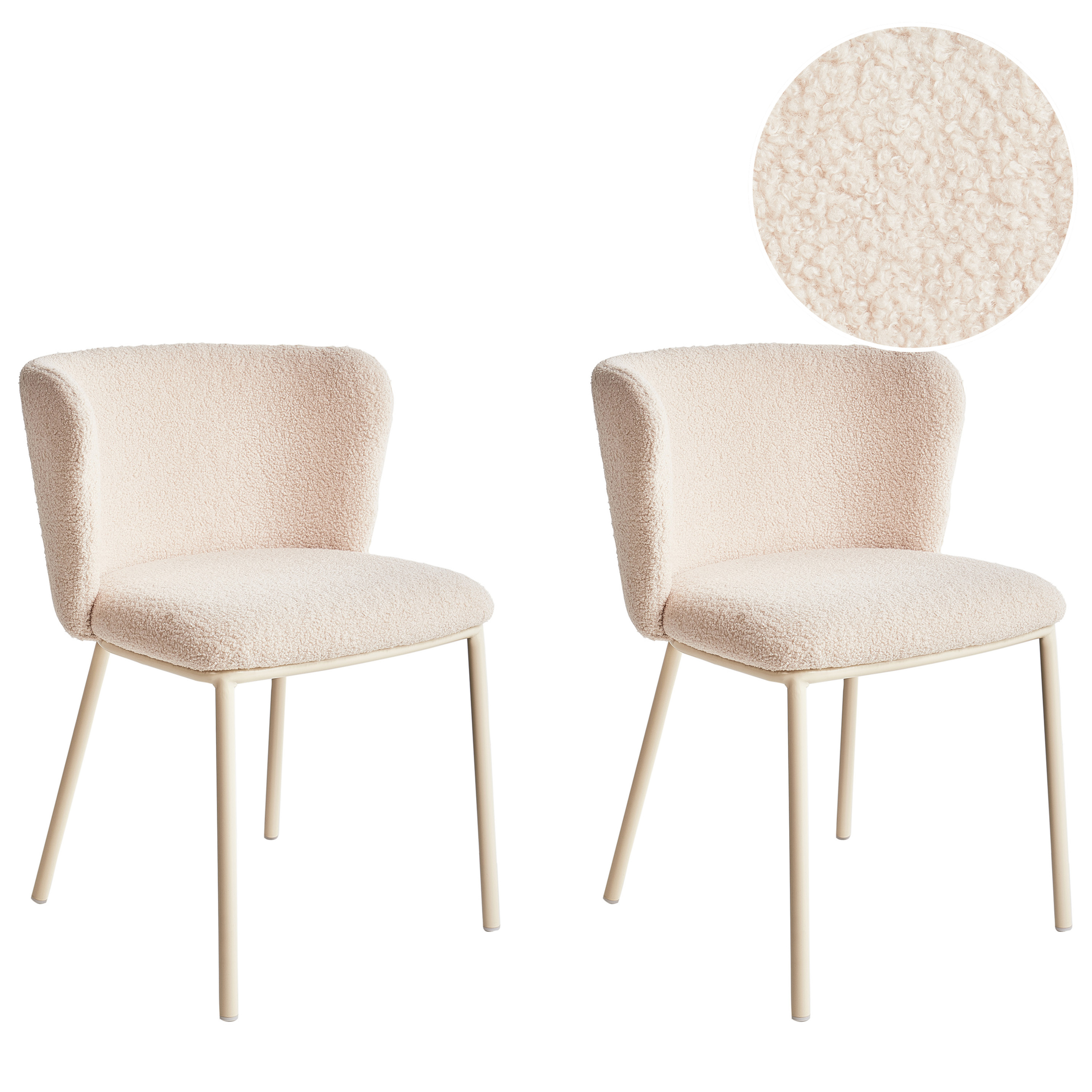 Ruokatuolisetti 2 kpl MINA II buklee Vaaleanbeige