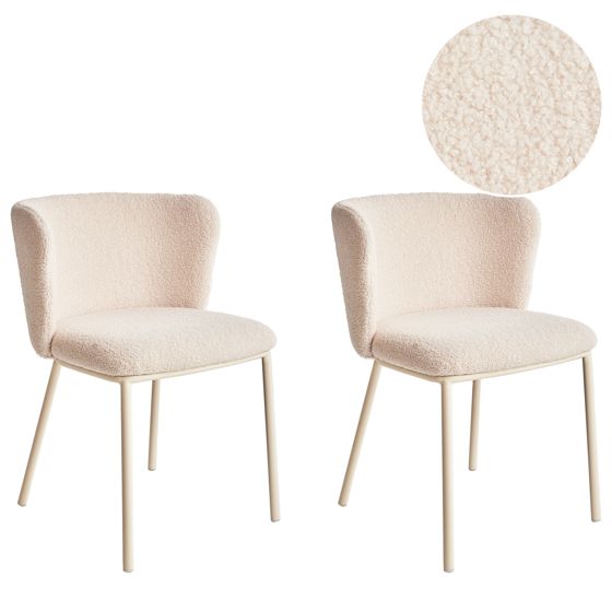 Ruokatuolisetti 2 kpl MINA II buklee Vaaleanbeige