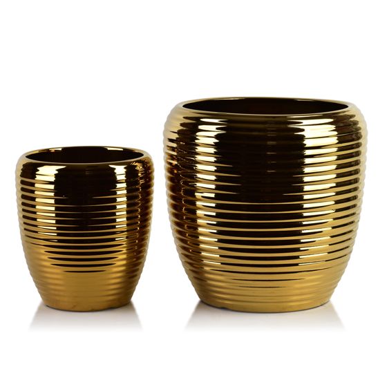 Kukkaruukku keramiikka Mondex Neva 30,5x30,5x30,5cm gold set
