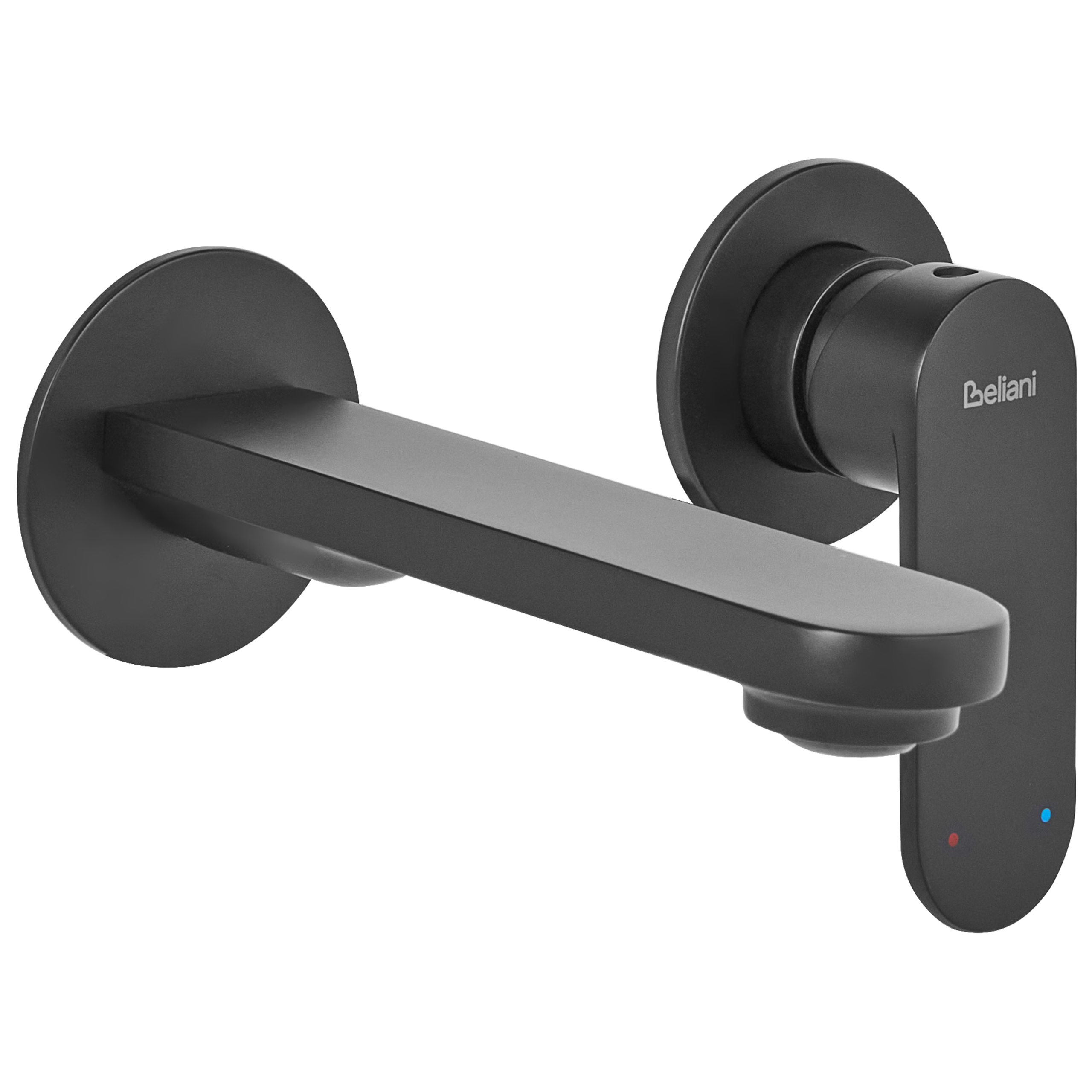 Seinään kiinnitettävä pesuallashana GUATAVIA messinki Musta