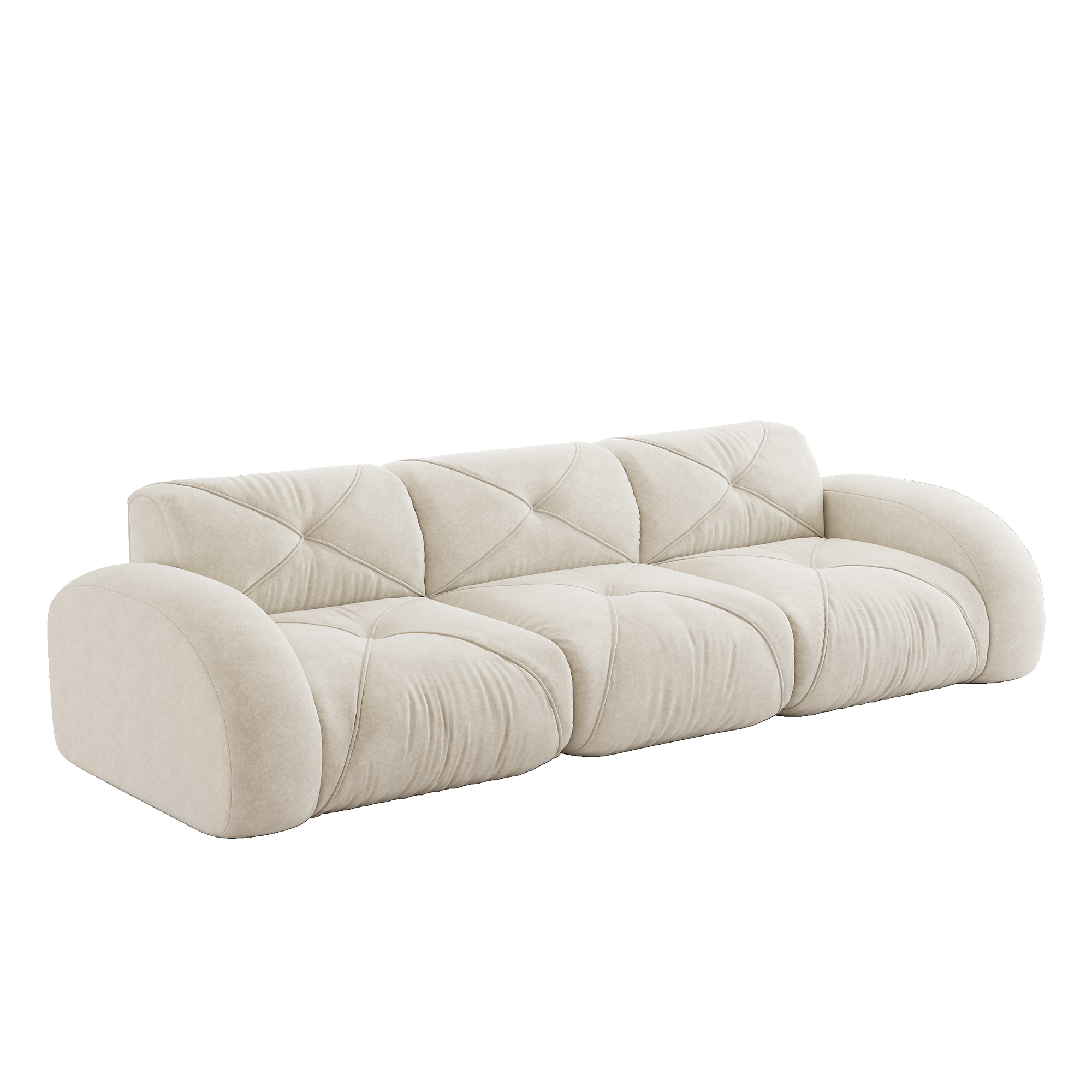 moduulisohva 3-paikkainen vaaleanbeige chenille skandinaavinen rutschfest