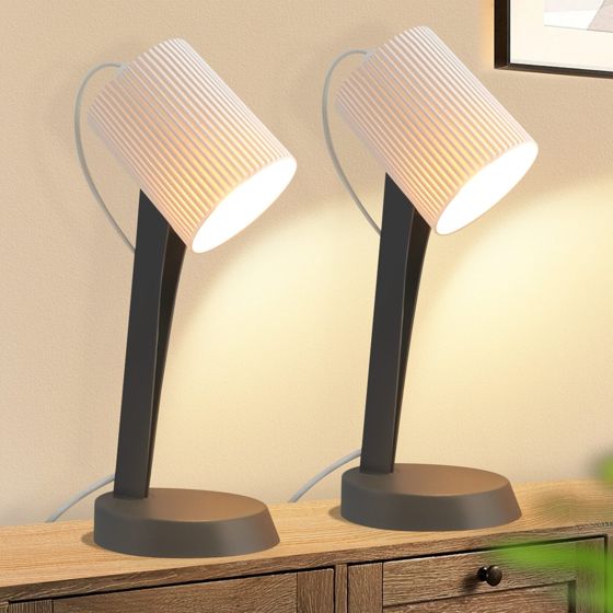 NETTLIFE Yöpöytävalaisin, olohuoneen pöytävalaisin johdolla - 2 modernin pienen E14-pöytävalaisimen setti