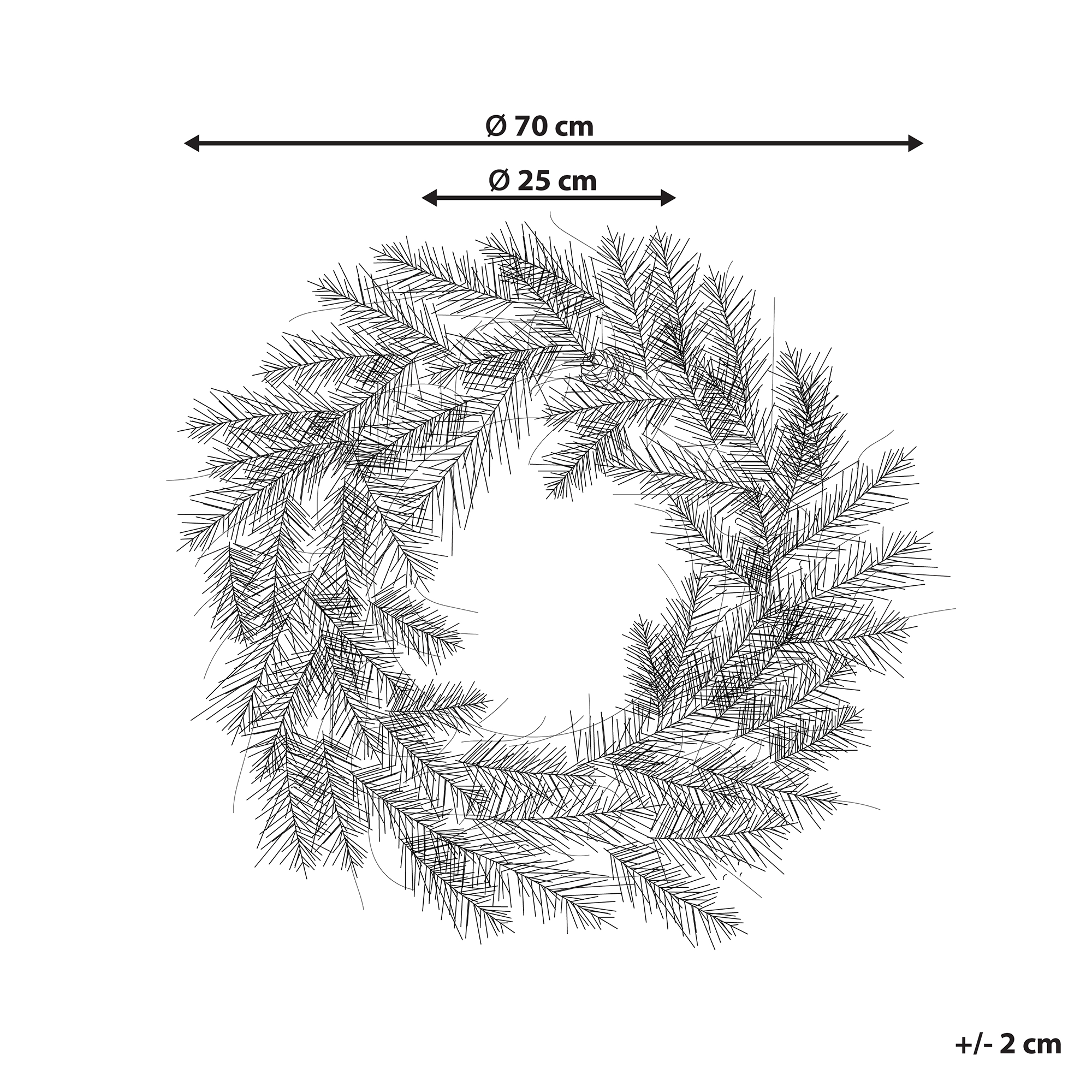 Joulukranssi luminen LED-valo SUNDO 70 cm Valkoinen