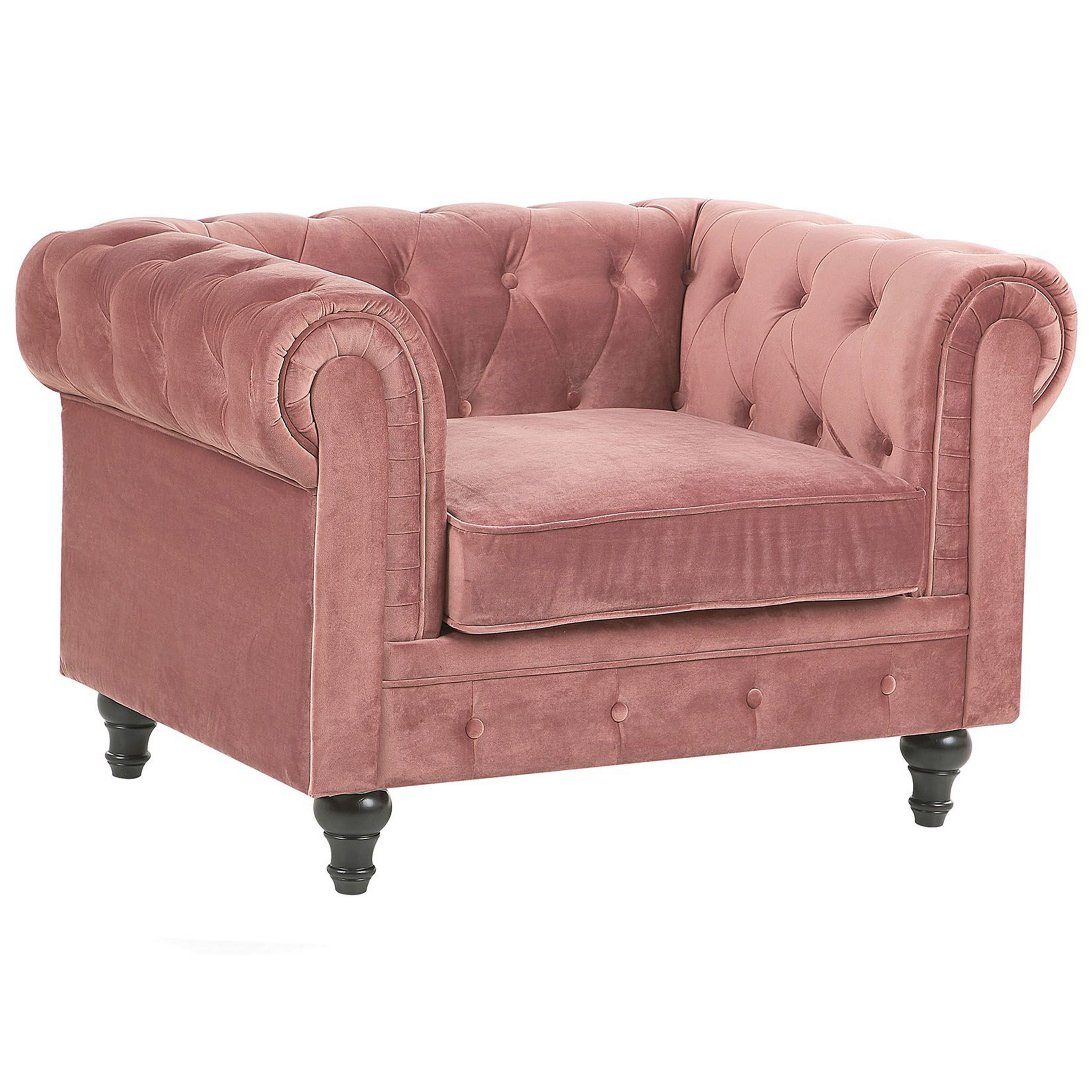 Nojatuoli CHESTERFIELD Sametti Vaaleanpunainen