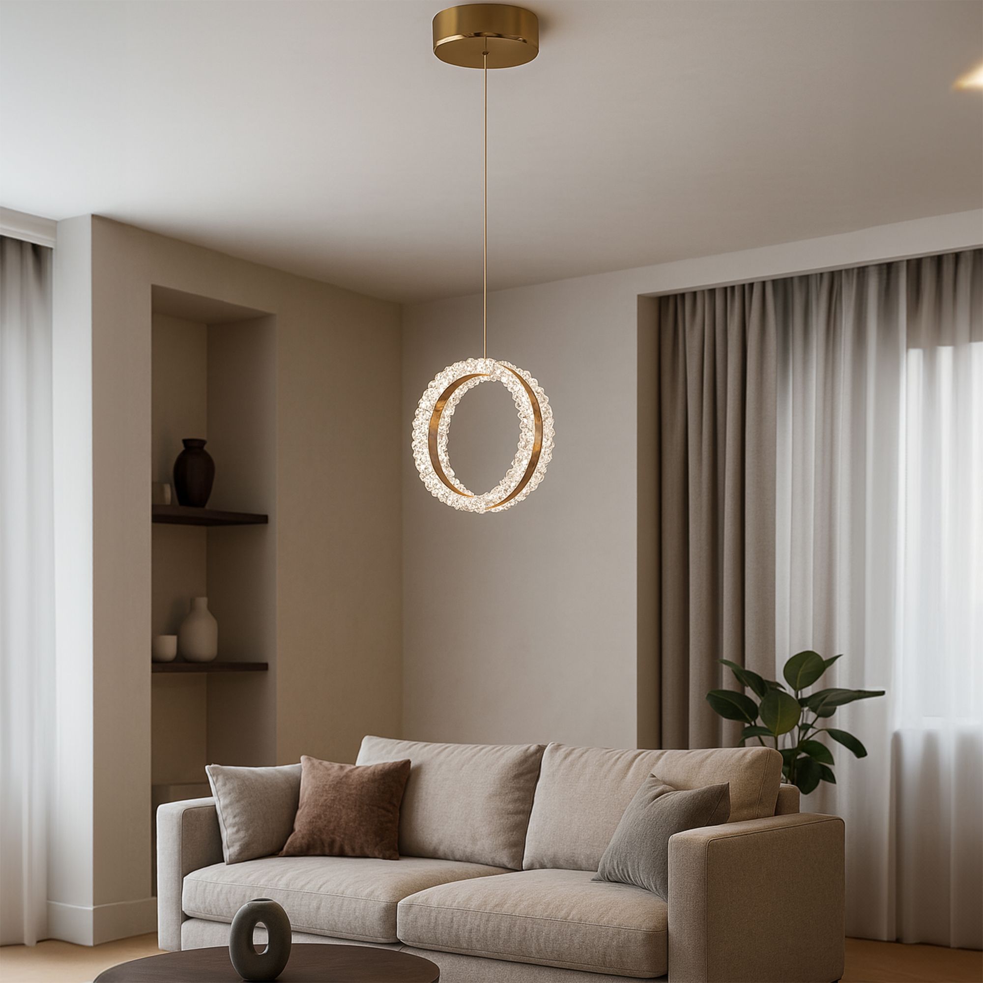 TOOLIGHT riippuvalaisin LHJ098-CP kulta, 19x6x19cm