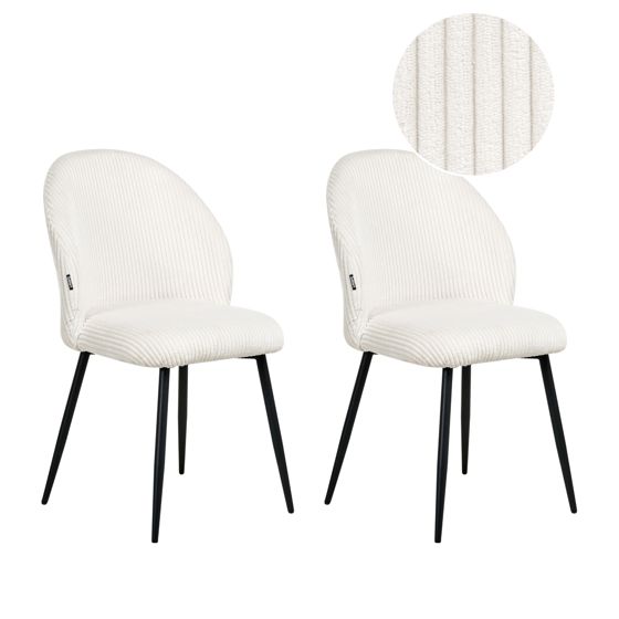 Ruokatuolisetti 2 kpl ELOY vakosametti Luonnonvalkoinen