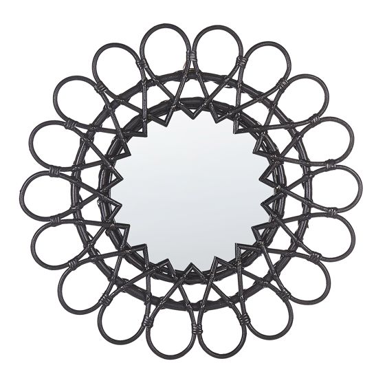 Seinäpeili BABAI 60 cm 60 cm rottinki Musta