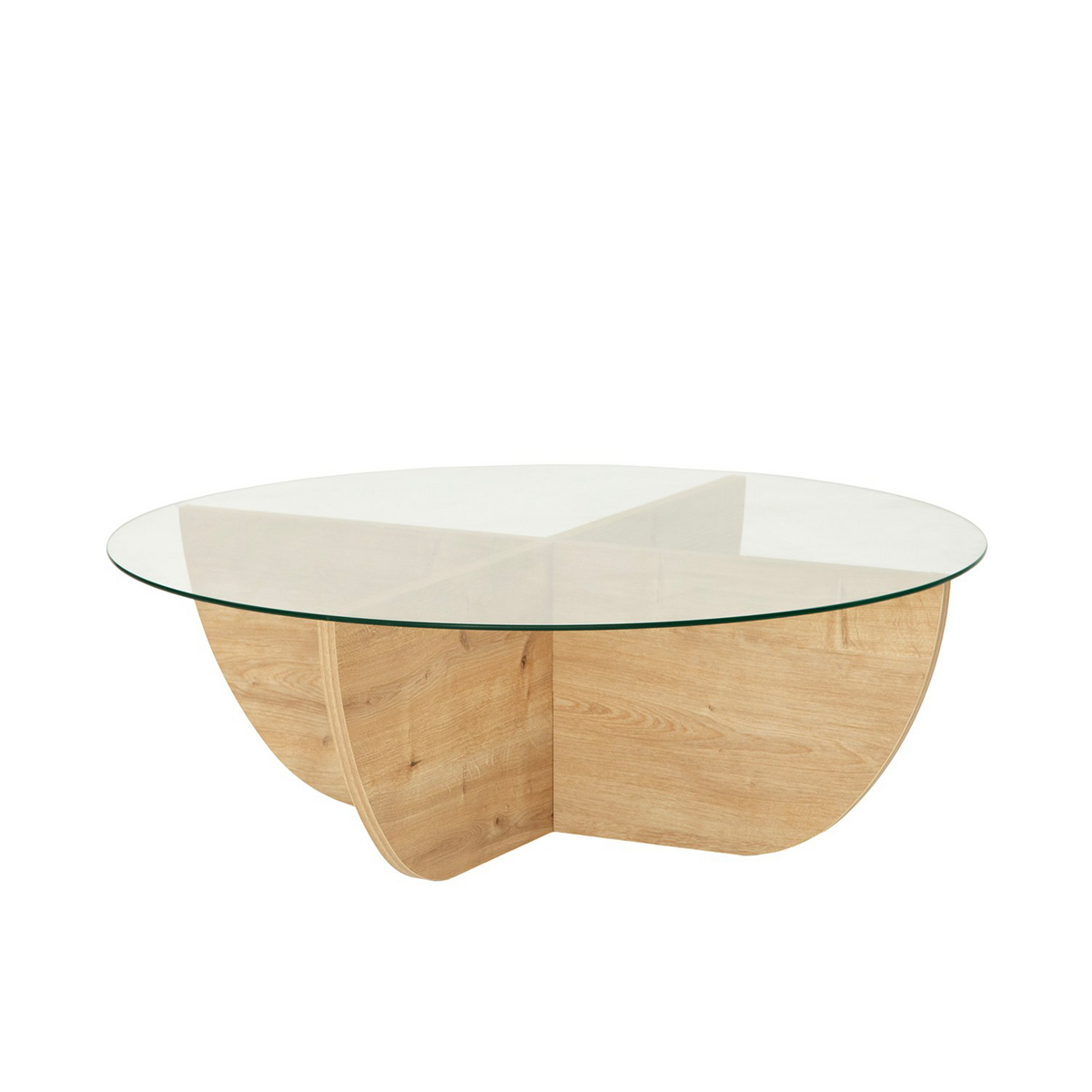 Norda Design Moderni sohvapöytä, 90 x 30 x 90 cm | 100 % karkaistettu lasi & melamiinipinnoitettu runko | Tyylikäs ja toimiva
