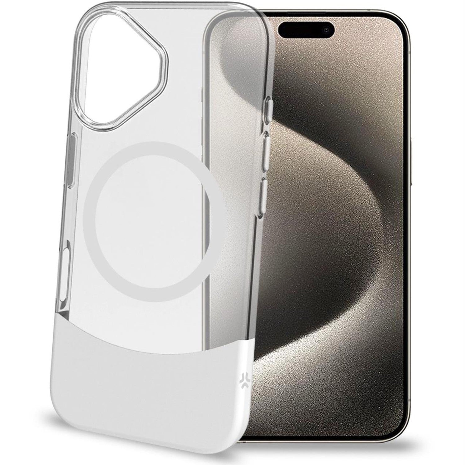 Magdual MagSafe -yhteensopiva kotelo iPhone 16 White + Transparent