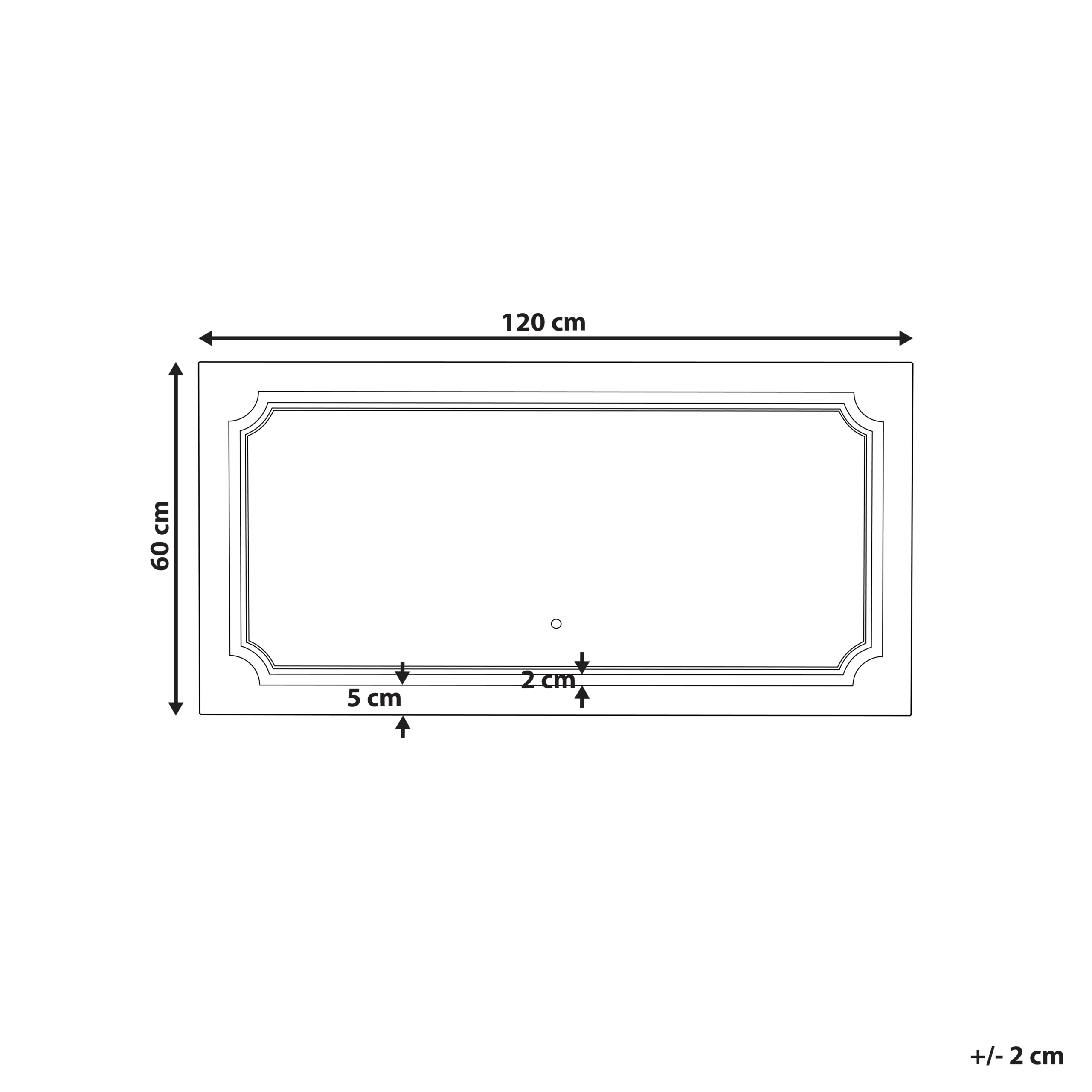 Kylpyhuoneen LED-peili ARROMACHNES 120 cm 60 cm Hopea