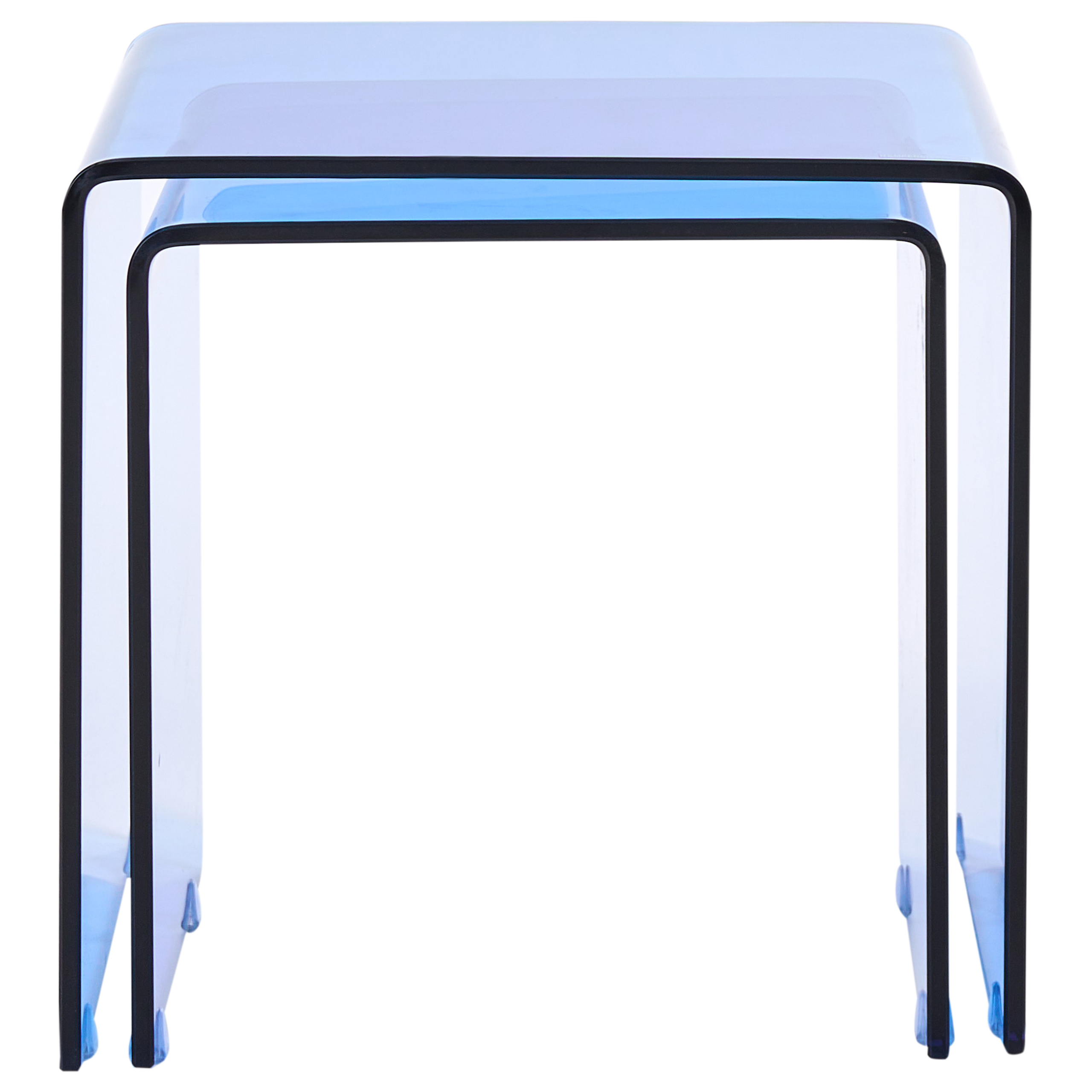 Sivupöytäsetti 2 kpl KENDALL karkaistu lasi Sininen