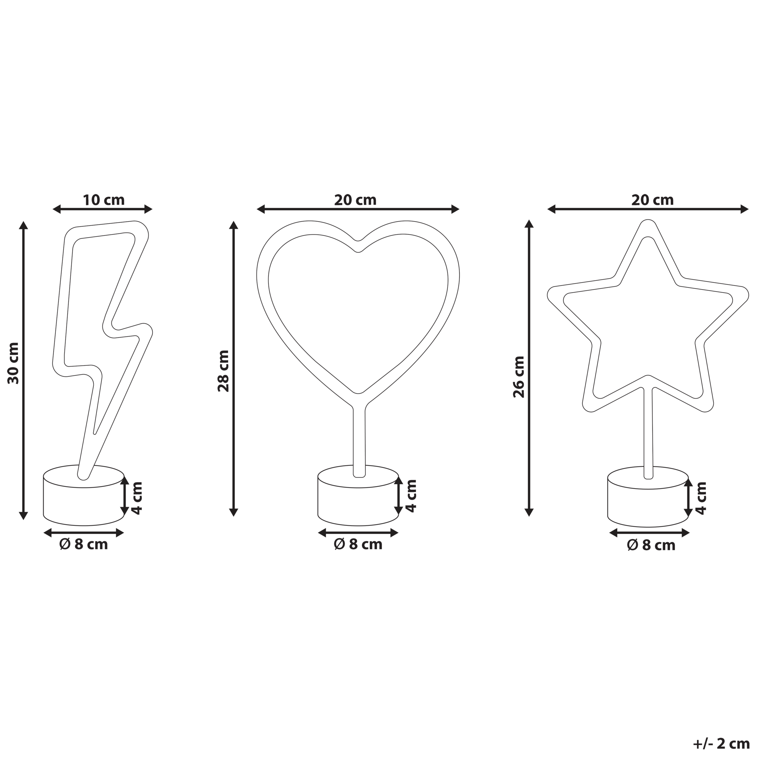 LED-neonvalaisinsetti 3 kpl FLORETTA Monivärinen