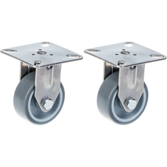 50mm 2" ruostumattomasta teräksestä valmistettu harmaa kumirosteri, kiinteä, 80kg, 2 kpl:n setti