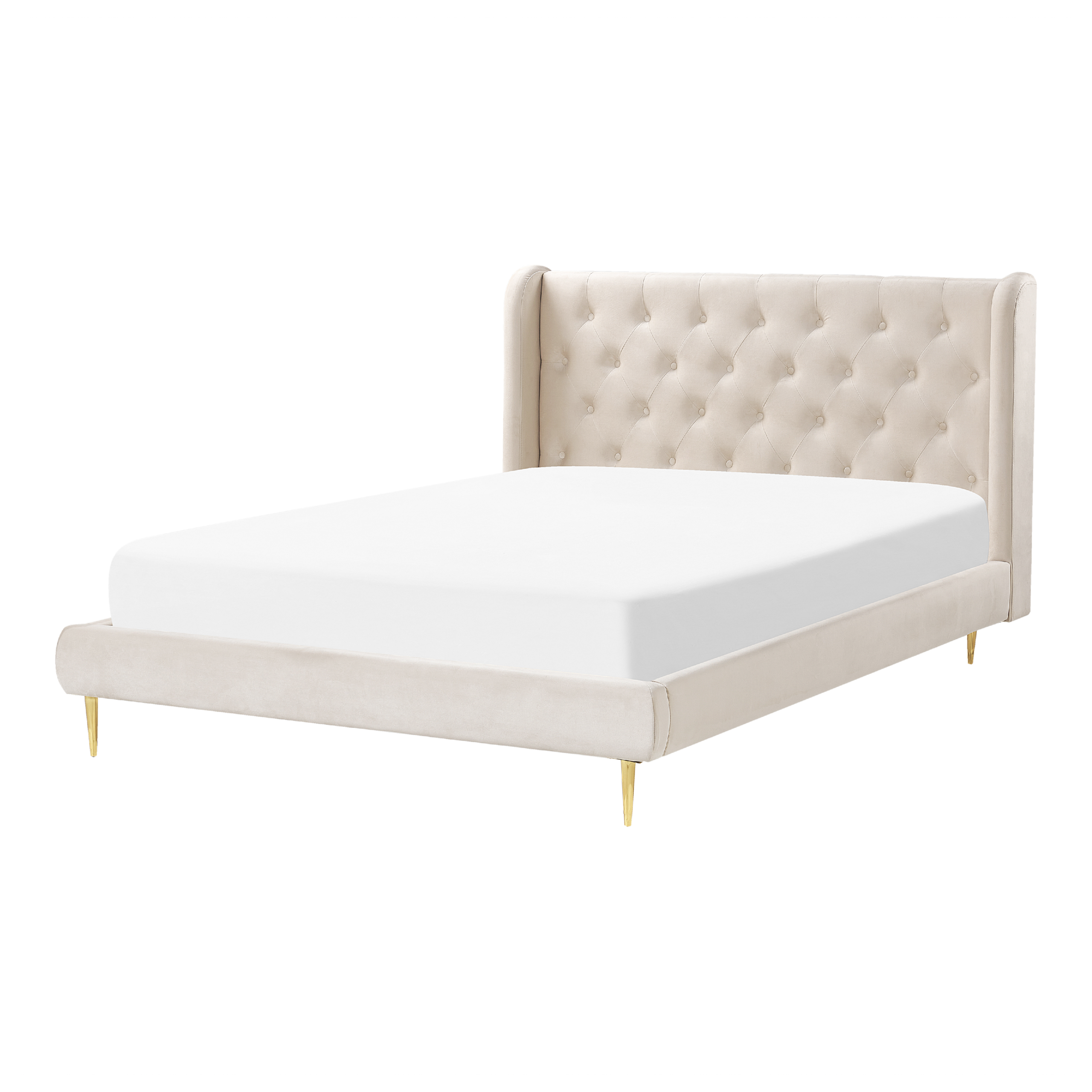 Sänky Sametti FORBACH 140 x 200 cm Beige