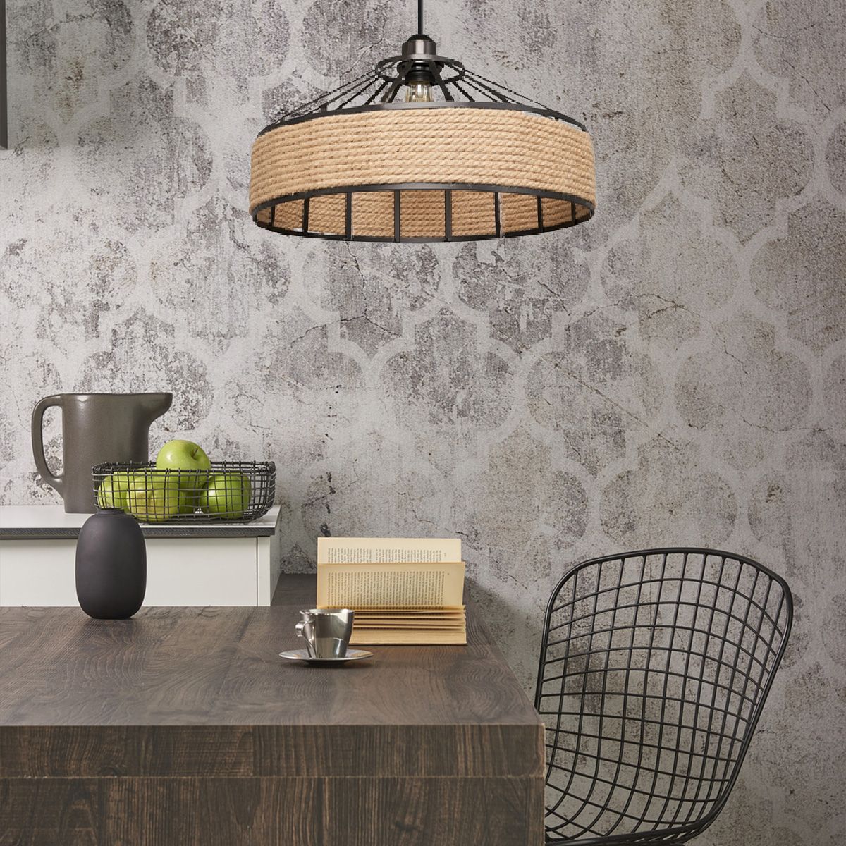 TOOLIGHT riippuva kattovalaisin APP1317-1CP BOHO beige, 30x30x15cm