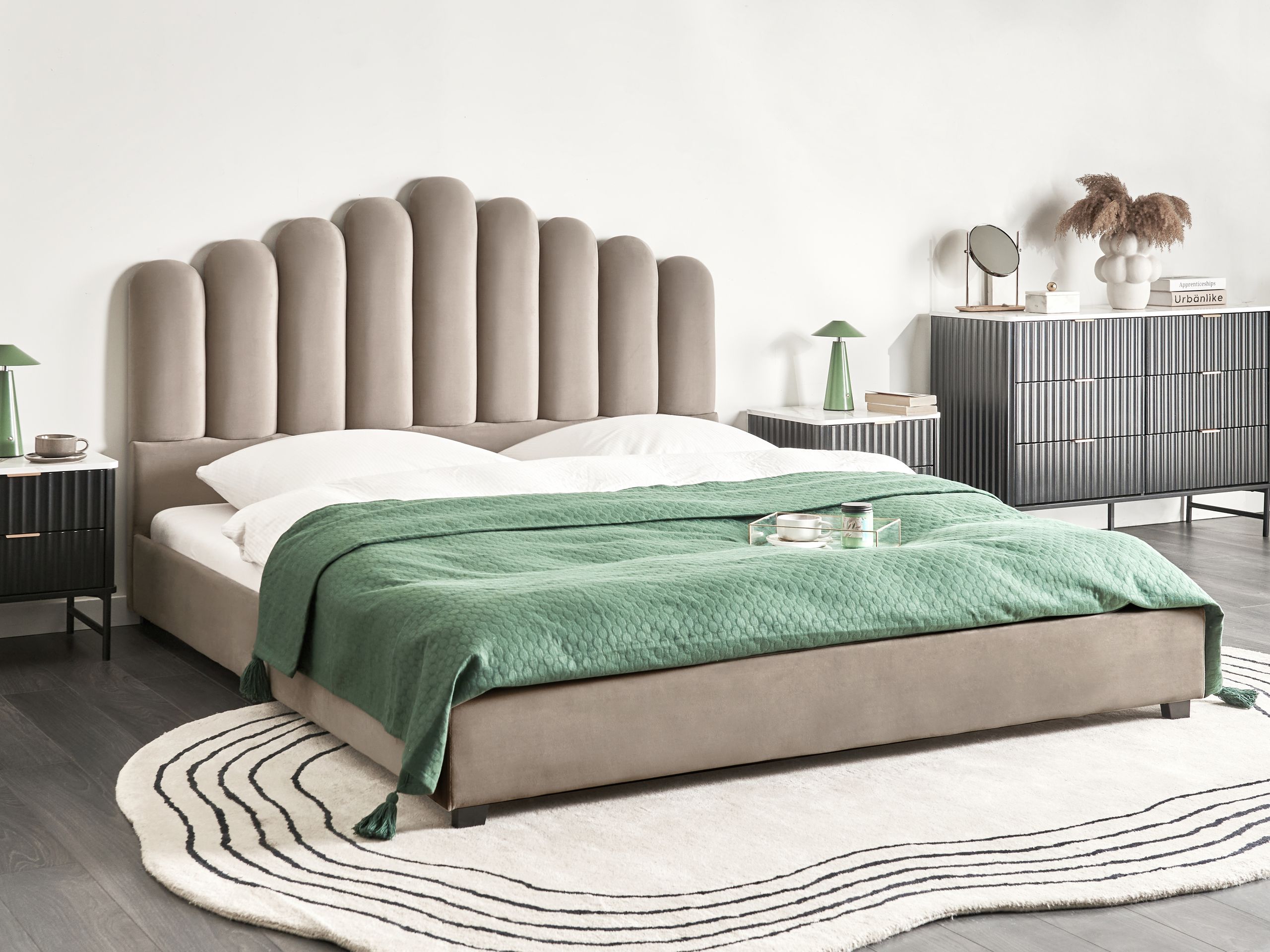 Vesisänky sametti VINCENNES 180 x 200 cm Ruskeanharmaa