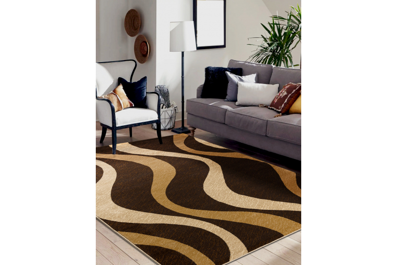 Royal Matto G3565 Aallot - ruskea / beige 250x350 cm