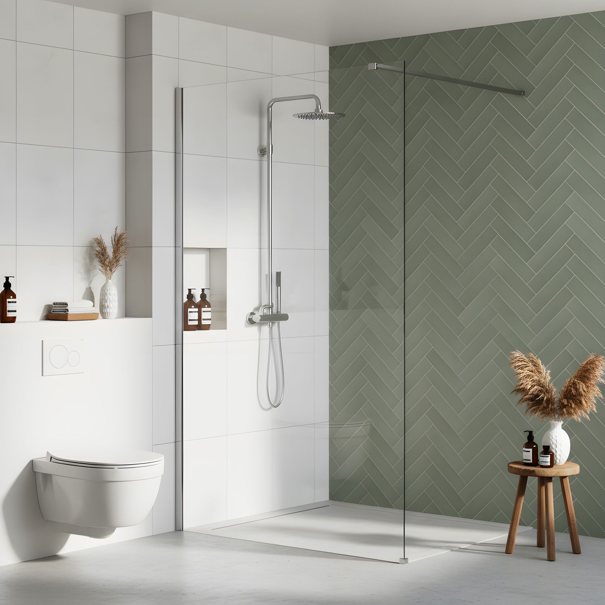 REA Suihkuseinä Flexi 140 kromi, 140X0,8X195CM