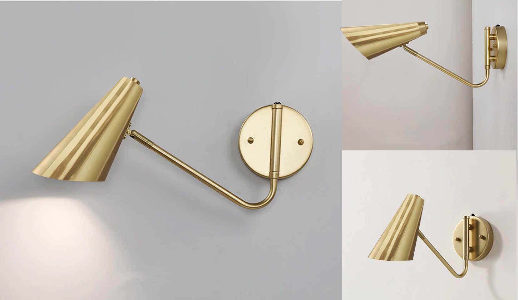 TOOLIGHT seinävalaisin APP1138-1W kulta, 44,5x11x18cm