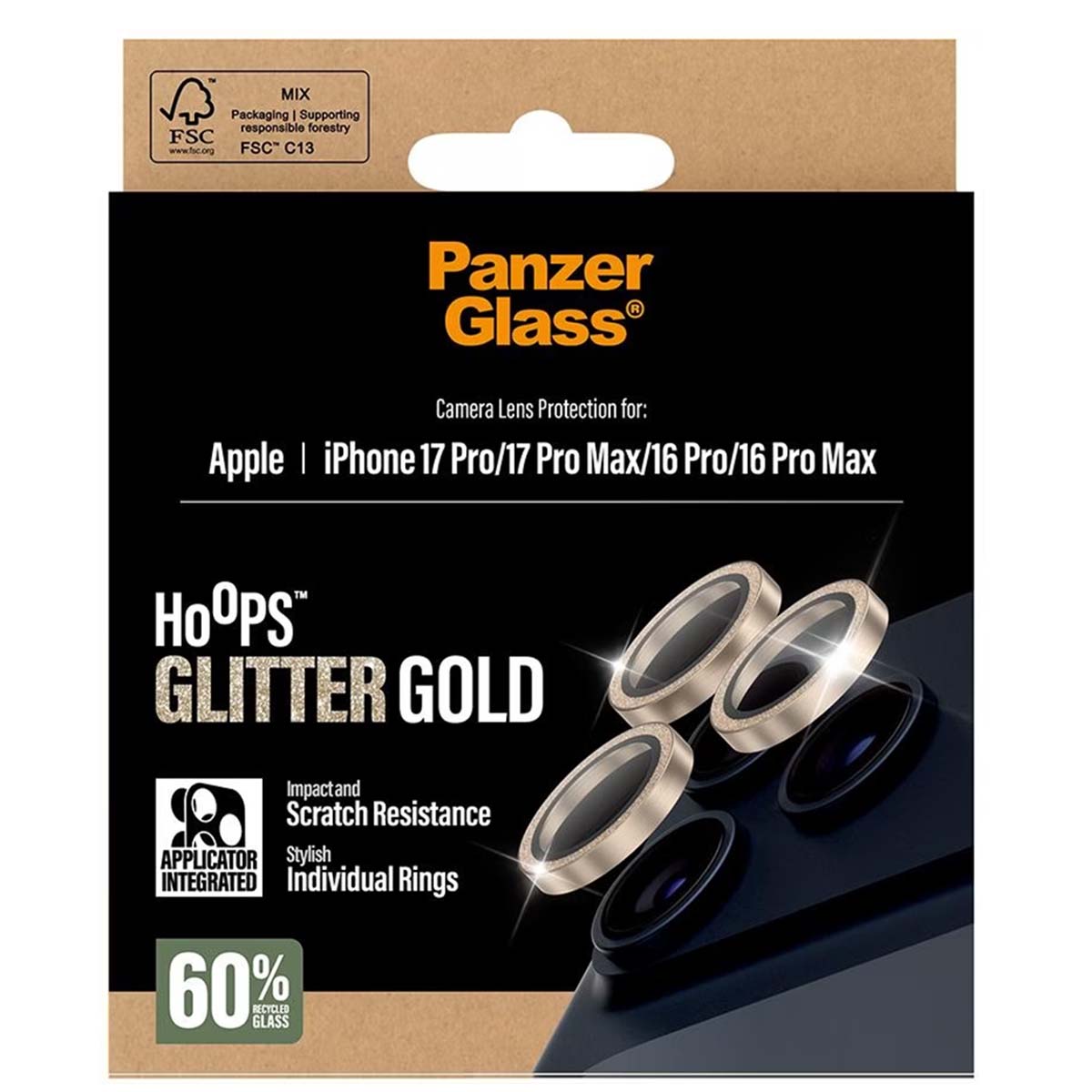 Kameran Linssin Suojalasi iPhone 17 Pro ja 17 Pro Max Glitter