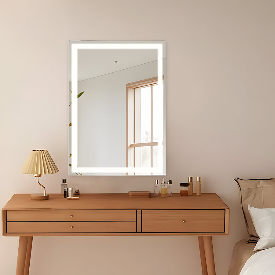 ZMH Kylpyhuoneen peili 60*80CM LED-valaistuksella ja kosketustoiminnolla