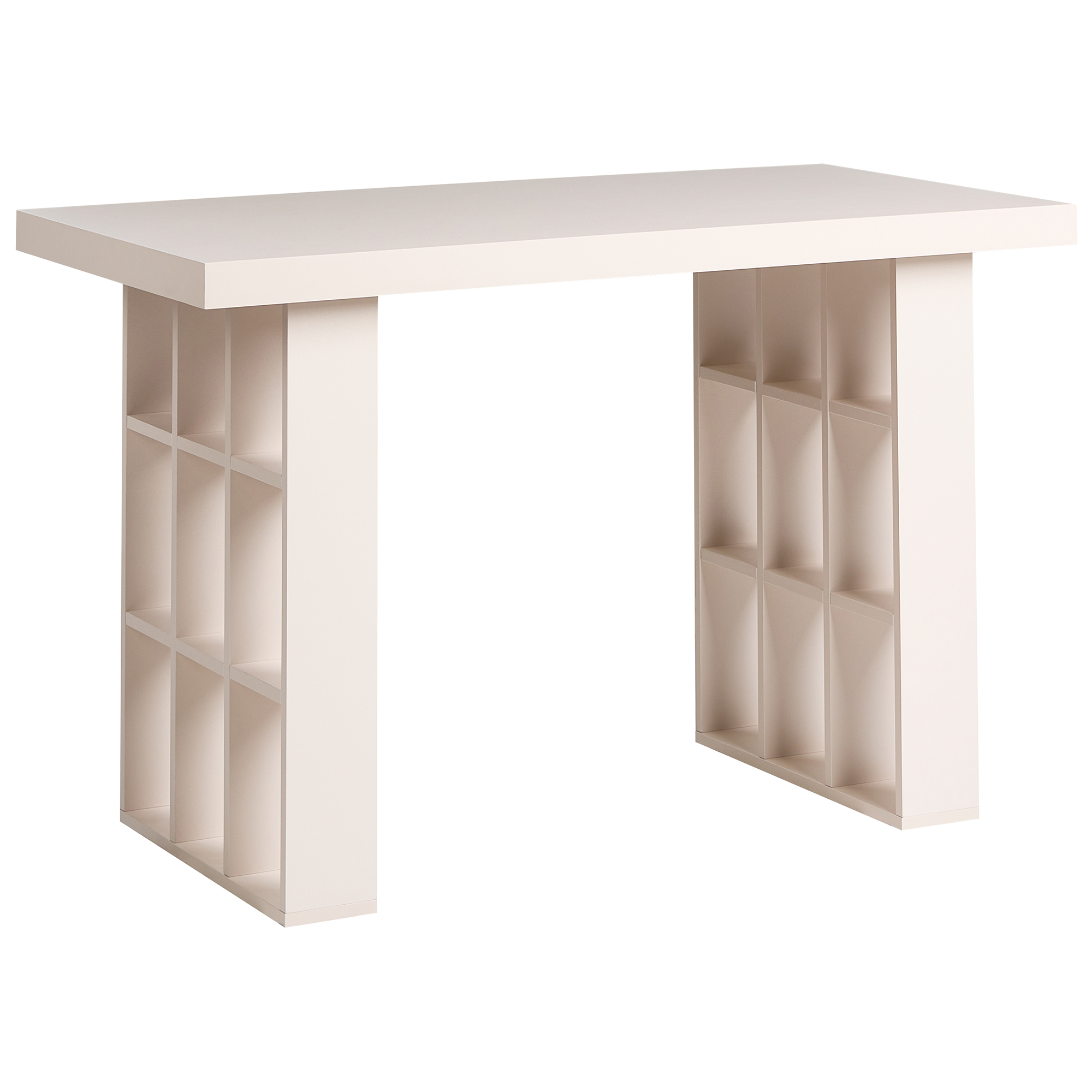 Työpöytä ELURA 120 cm 60 cm hyllyillä Vaaleanbeige