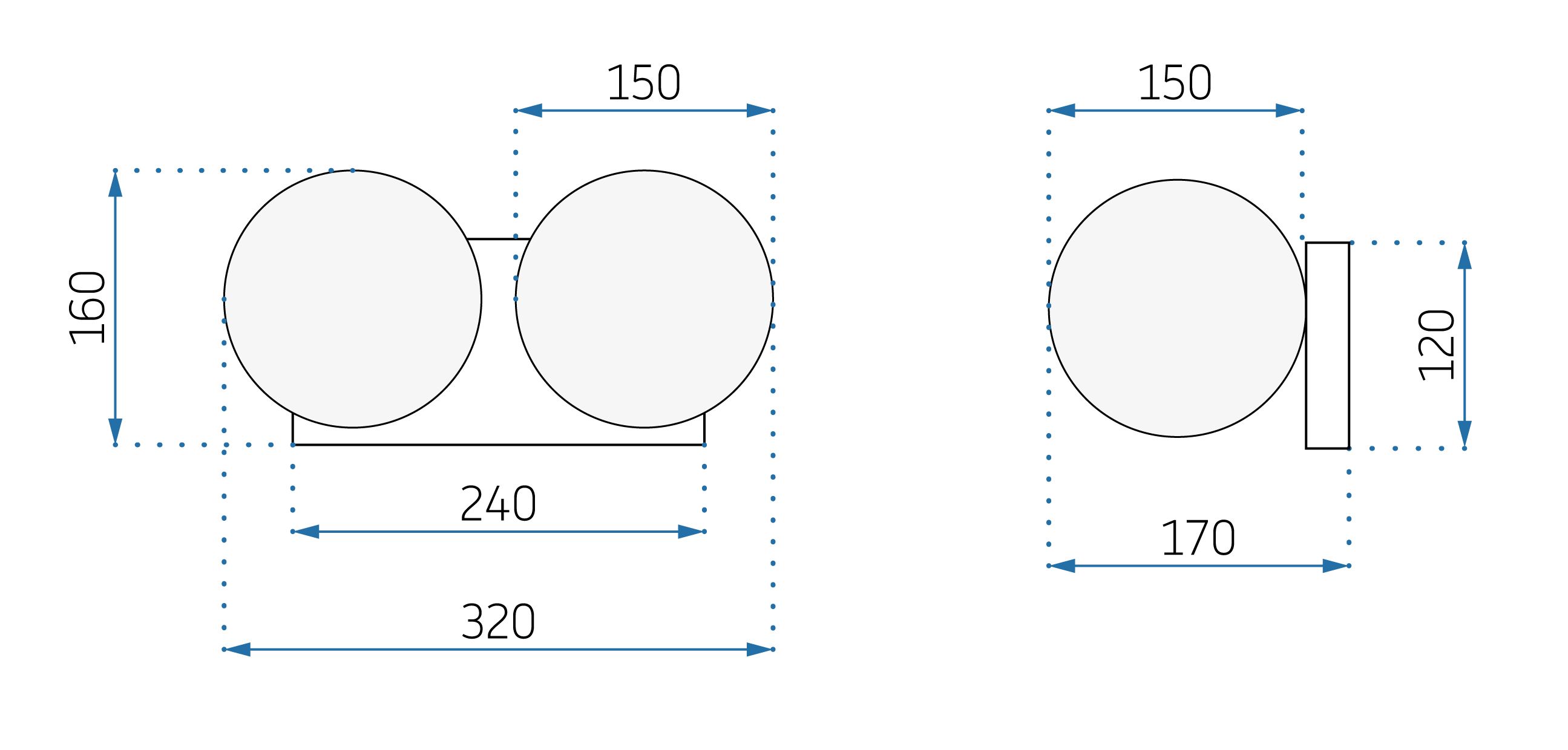 TOOLIGHT seinävalaisin APP1010-2W kulta, 17X32X16CM