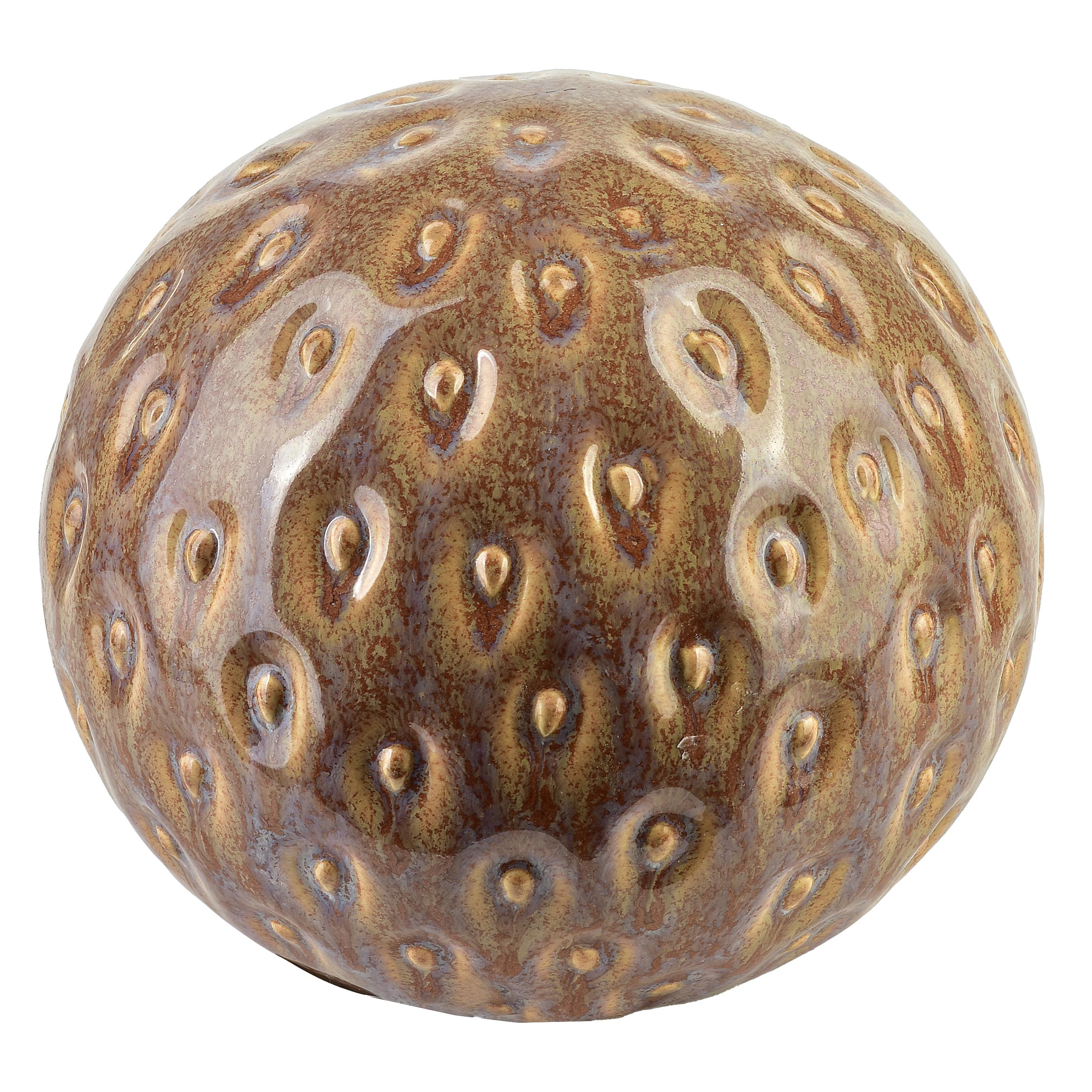 Koristepallo keramiikka SAGGIO STRAWBERRY 12,5x12,5x11 cm beige-ruskea 1 kpl
