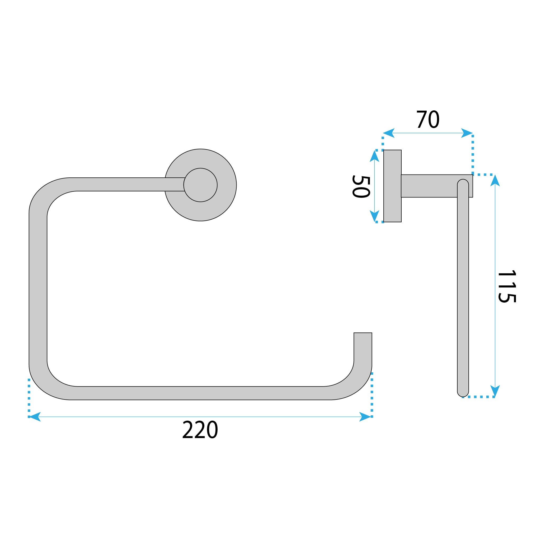REA kylpyhuoneteline 5610 LEO kromi, 22X7X13CM