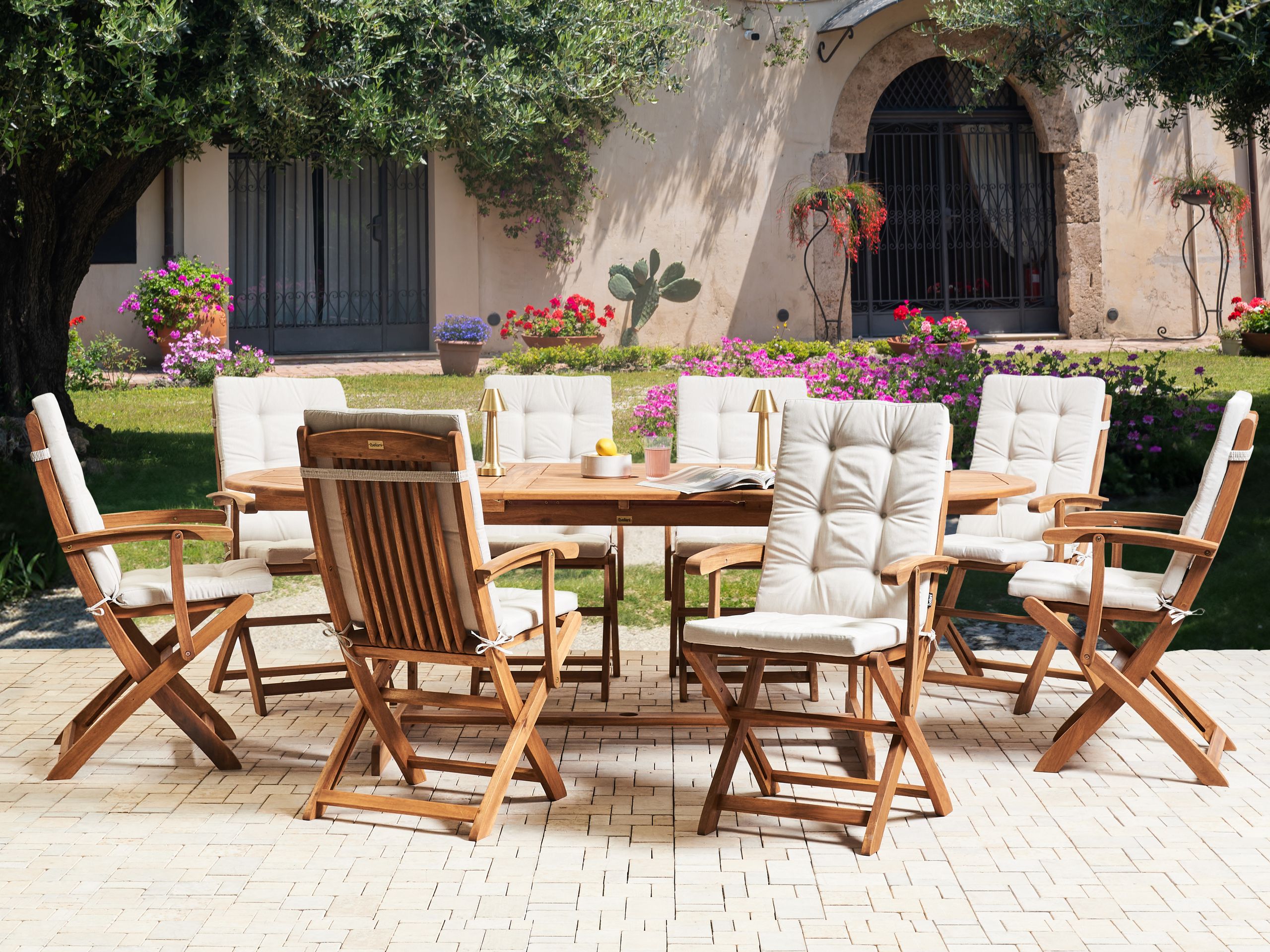 Selkä-/istuintyynysetti 8 kpl MAUI PREMIUM Vaaleanbeige