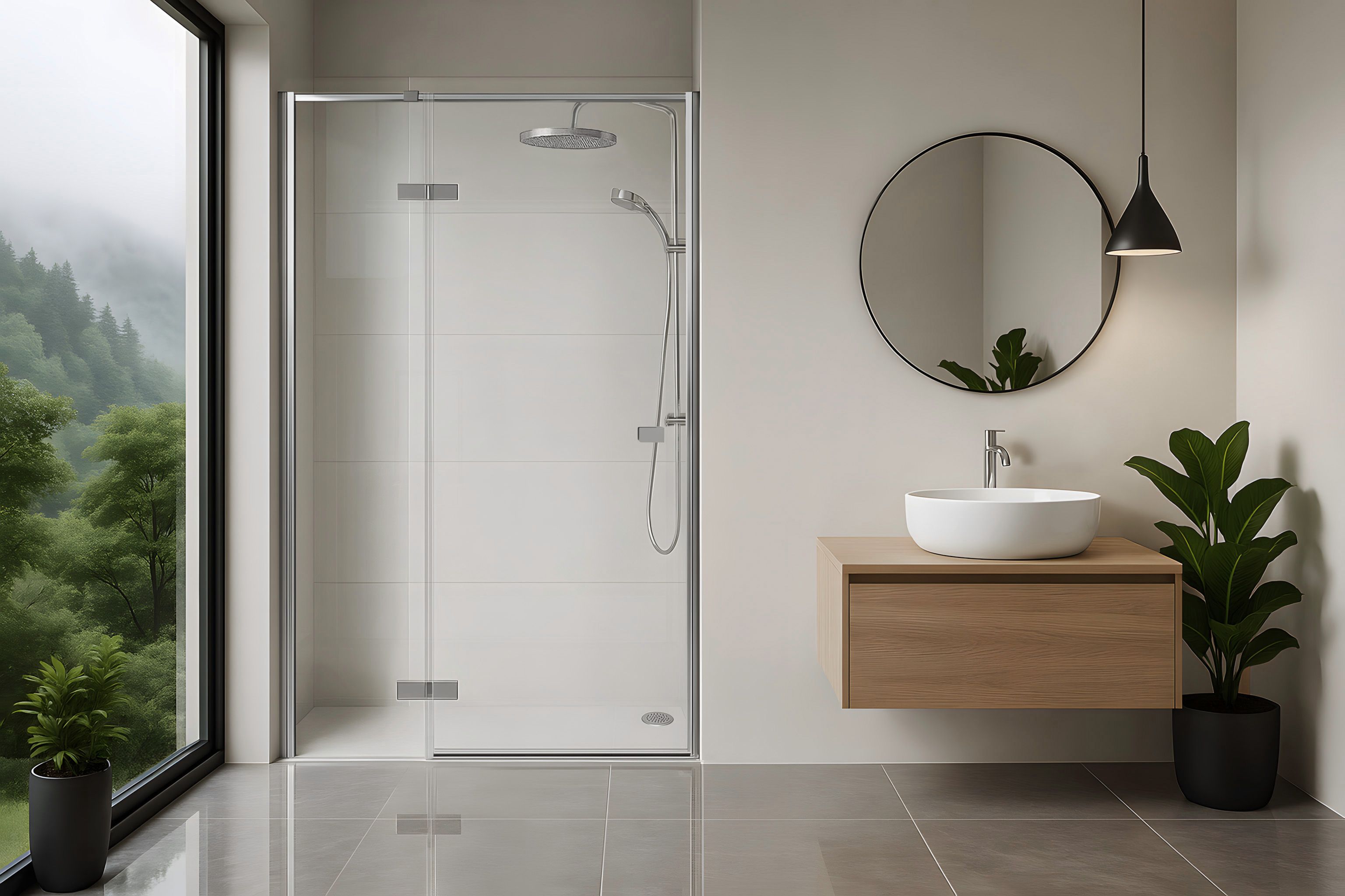 REA suihkuovi Atlas 100 LEFT + Magneettinauha kromi, 100X0, 6X200CM