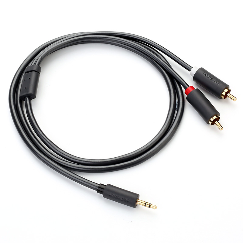 Äänikaapeli 3,5 mm miniliitin - 2 x RCA 1,5 m musta