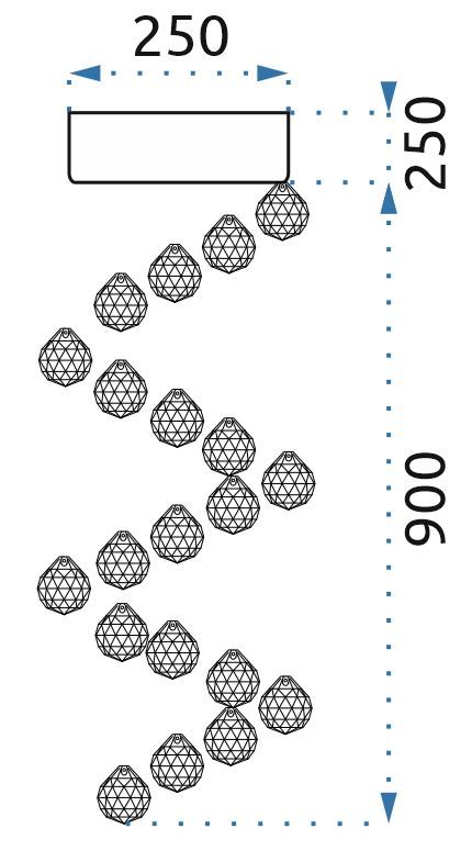 TOOLIGHT kattovalaisin APP779-3C läpinäkyvä, 90X25X105CM
