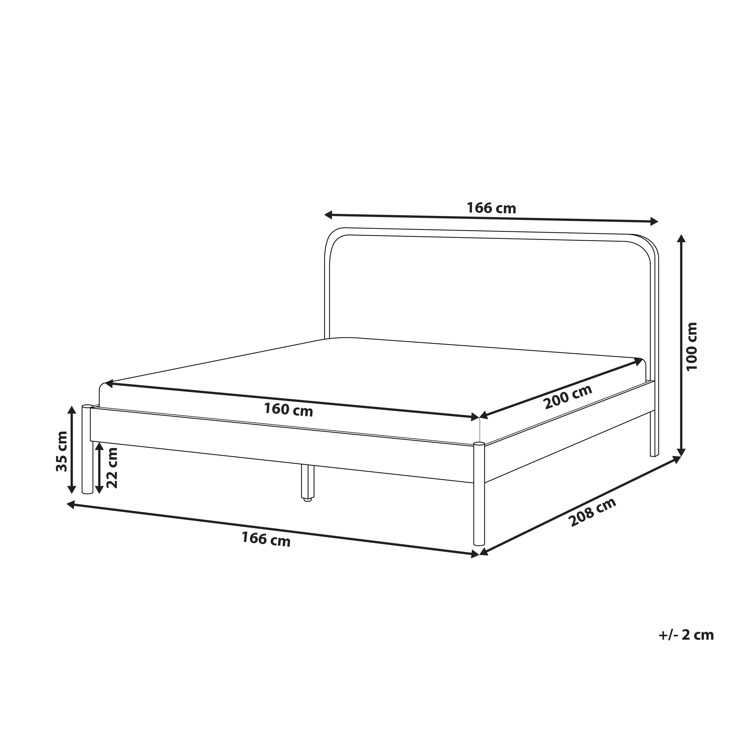 Sänky mänty DOSCHES 160 x 200 cm Vaaleanruskea