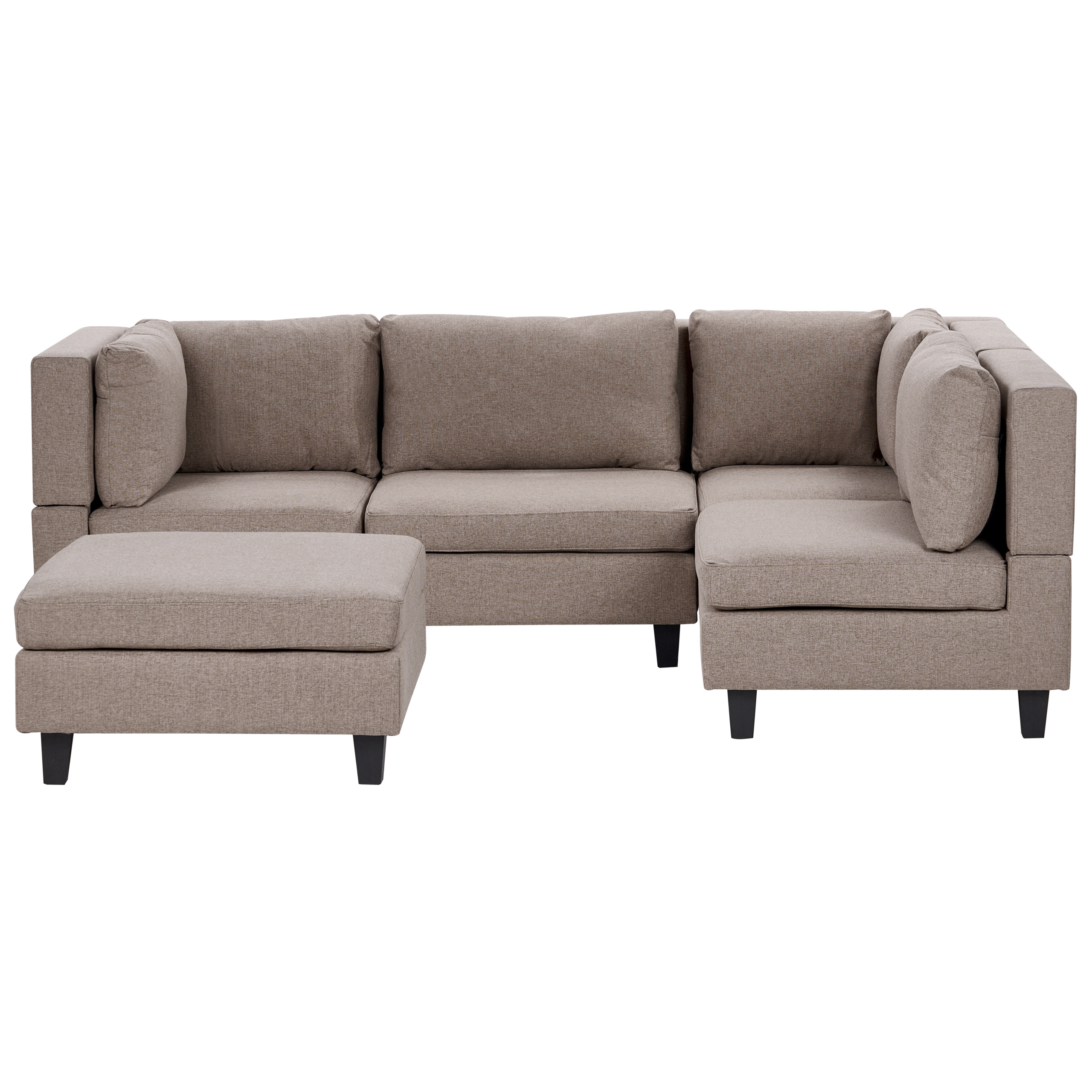 Moduulikulmasohva 4-istuttava UNSTAD kangas Ruskea ja rahi Vasen