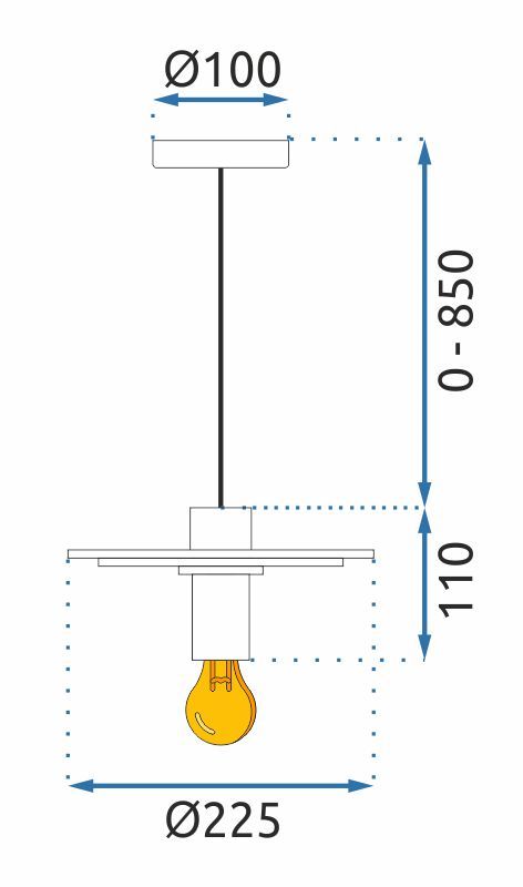 TOOLIGHT riippuvalaisin APP1214-1CP musta, 22, 5X22, 5X11CM