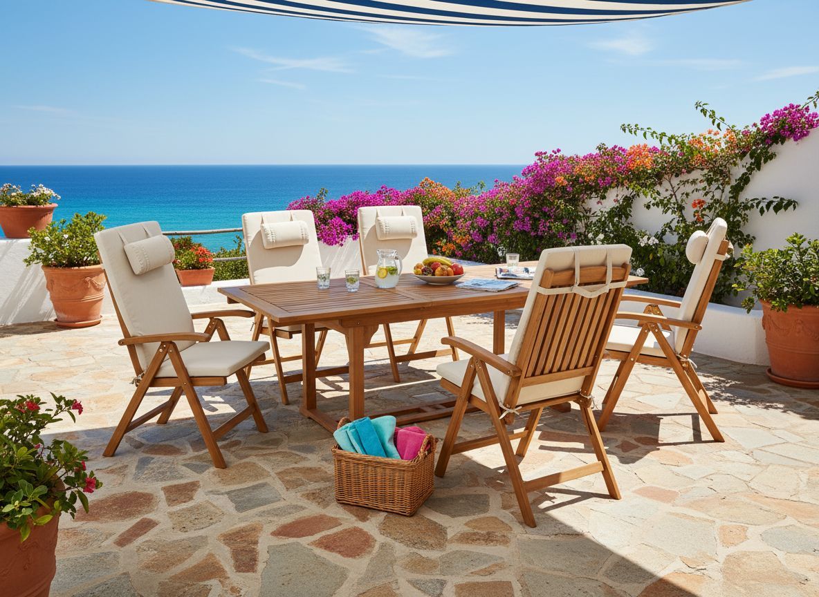 Ulkoruokailuryhmä 6-istuttava JAVA PREMIUM akaasia Vaaleanbeige