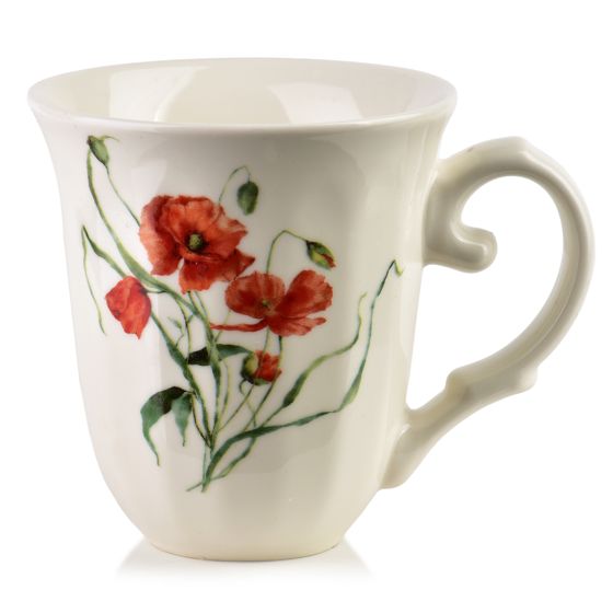 Muki LAVIA, punaiset unikot, posliinia, 320 ml, 9, 5x13x10, 5 cm