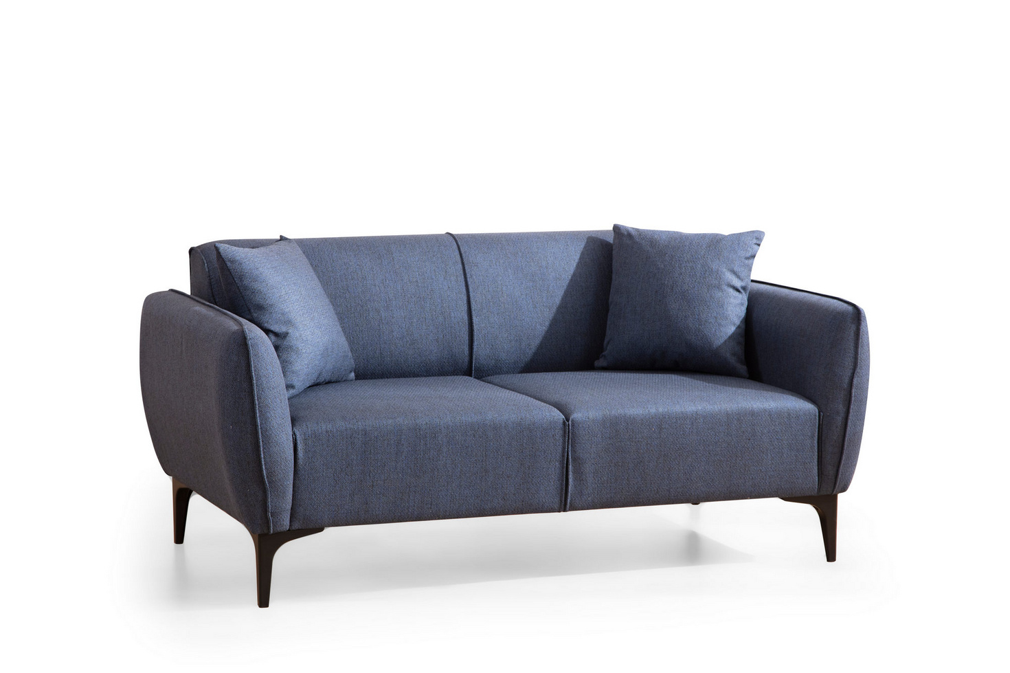 Norda Design Tyylikäs kaksipaikkainen sohva, 160 cm | Pyökkirunko, 100 % polyesteria, sisältää 2 tyynyä | Moderni teollinen muotoilu
