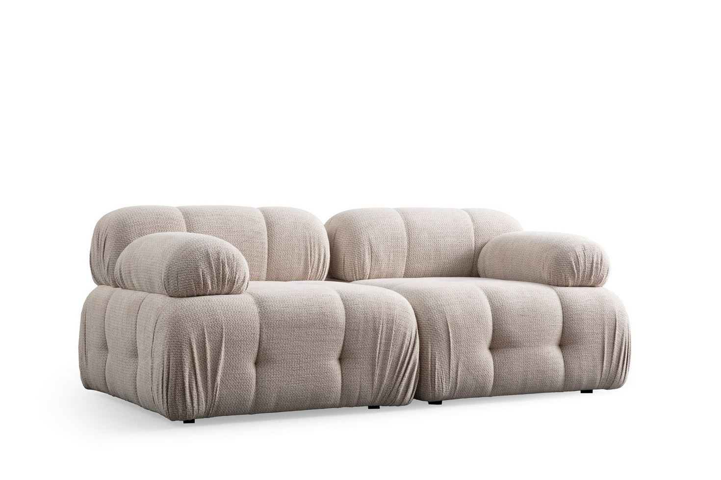 Norda Design Elegantti kaksipaikkainen sohva, 190 x 95 x 75 cm | pyökkirunko, 100 % polyesteri, pehmeä vaahtomuovi | moderni muotoilu