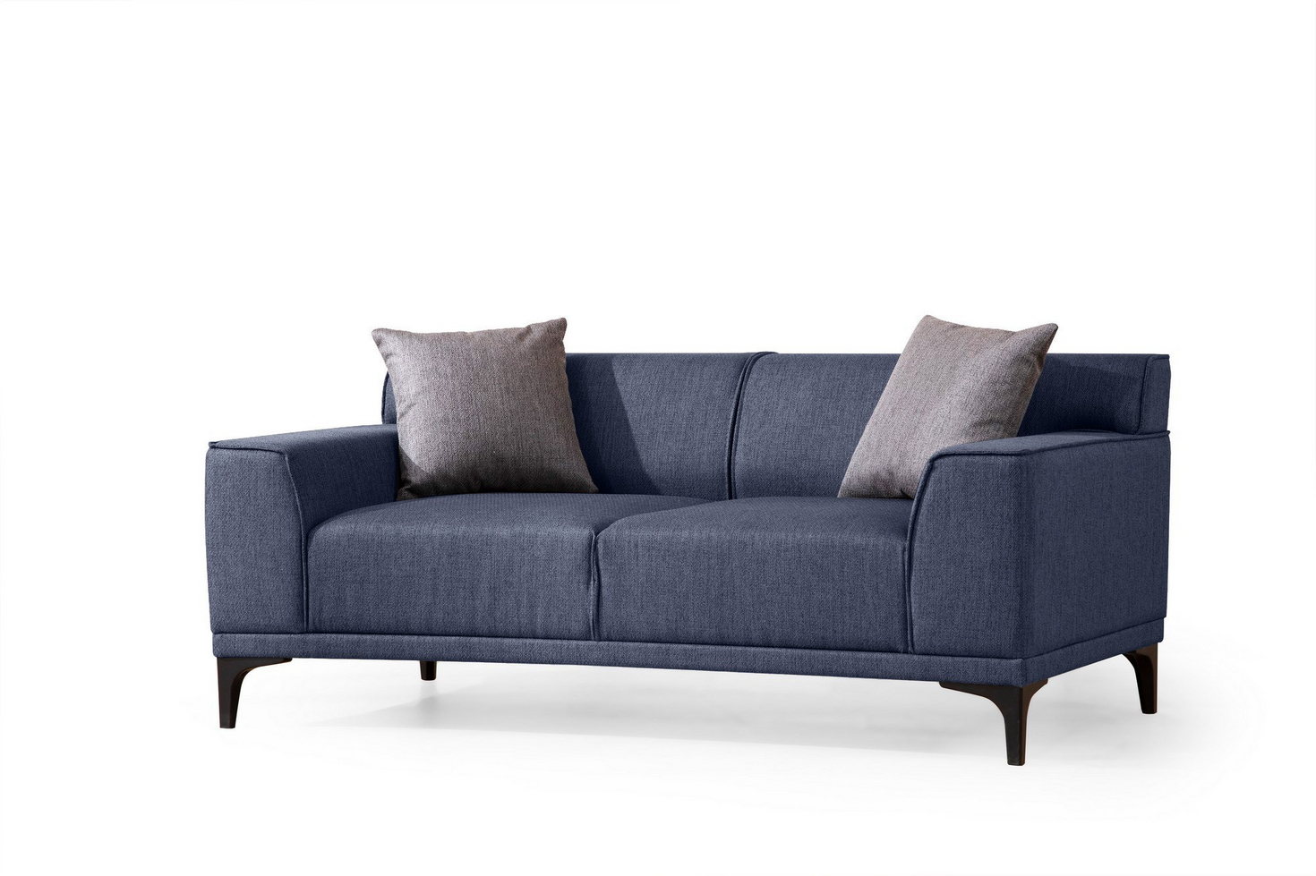 Norda Design Tyylikäs 2-istuttava sohva, kangas, 165 cm | pyökkipuinen runko, vaahto- ja höyhentäytteiset pehmusteet, 2 tyynyä mukana